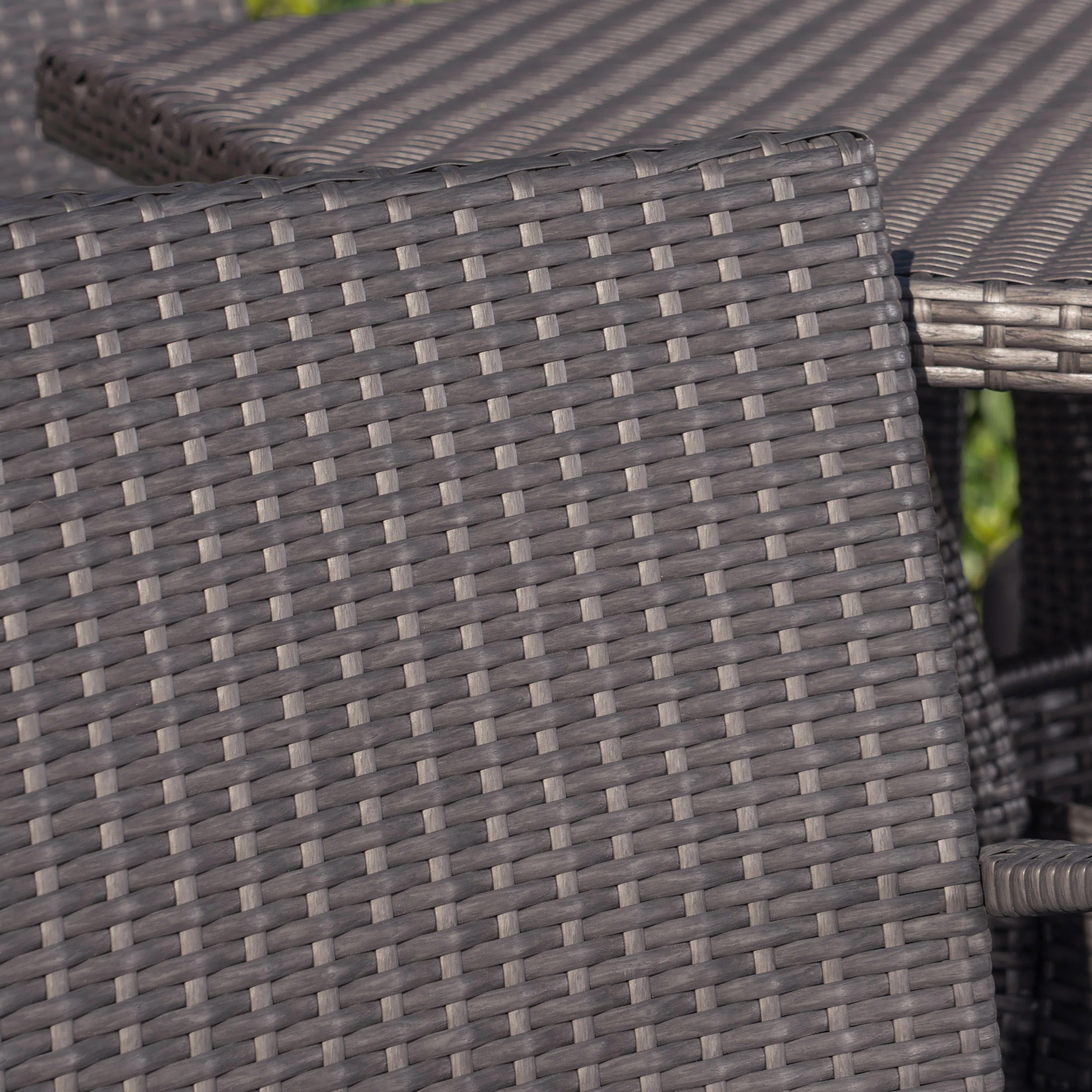 Basil Outdoor 7 Piece Wicker Hexagon Dining Set with Stacking Chairs - furnishings