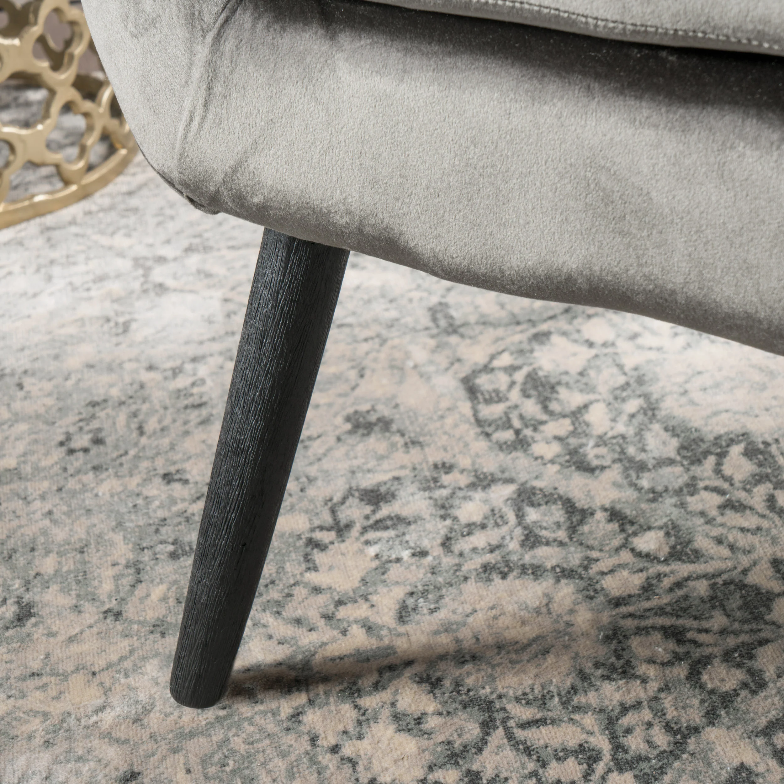 Mae Velvet Tufted Wingback Armchair - furnishings