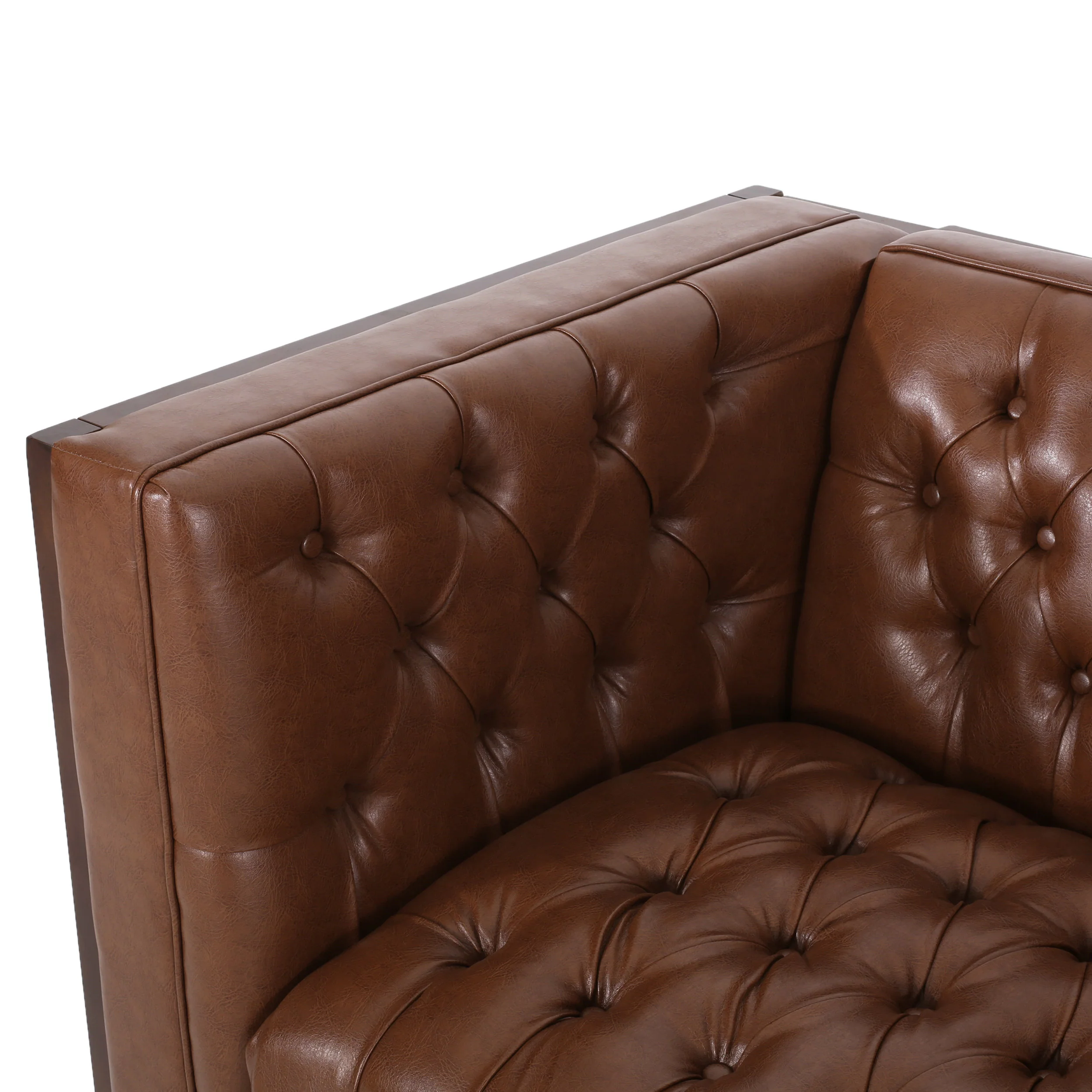 Elias Contemporary Faux Leather Tufted 3 Seater Sofa - furnishings