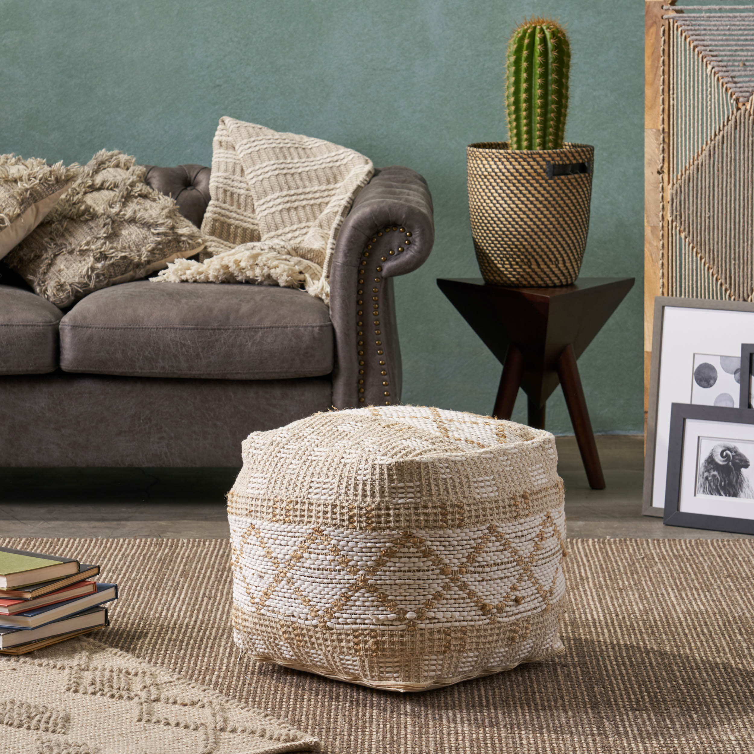 Janet Cube Boho Square Pouf - furnishings