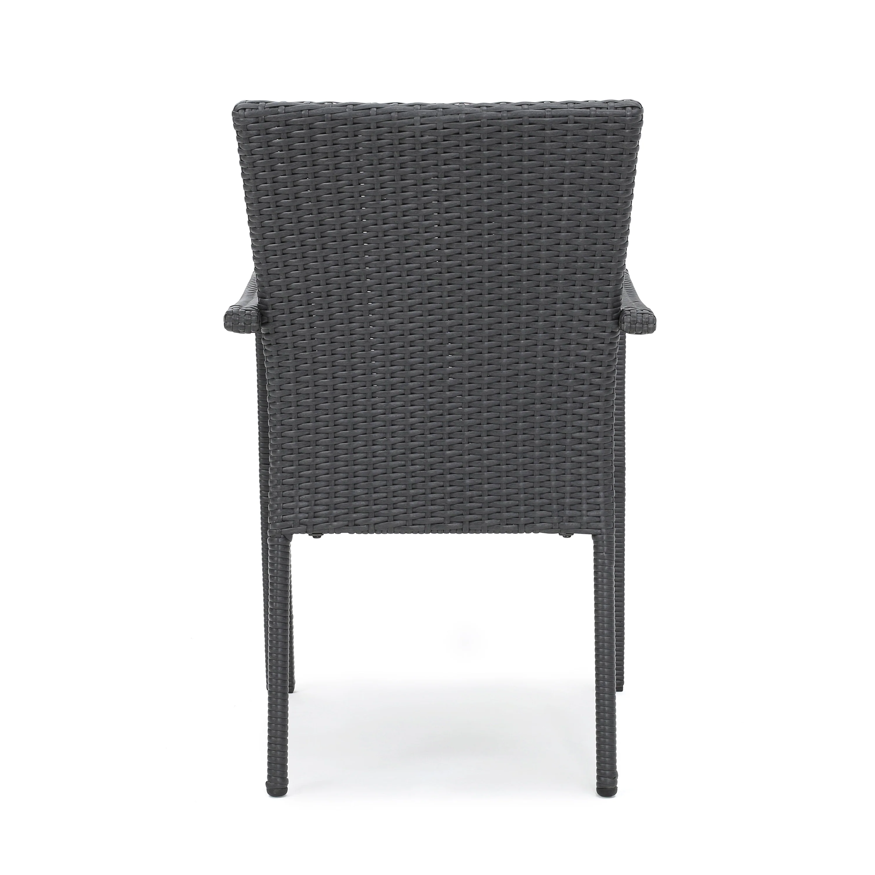 Leah Outdoor Coastal 5 Piece Wicker Dining Set with Slat-Top Acacia Wood Table - furnishings