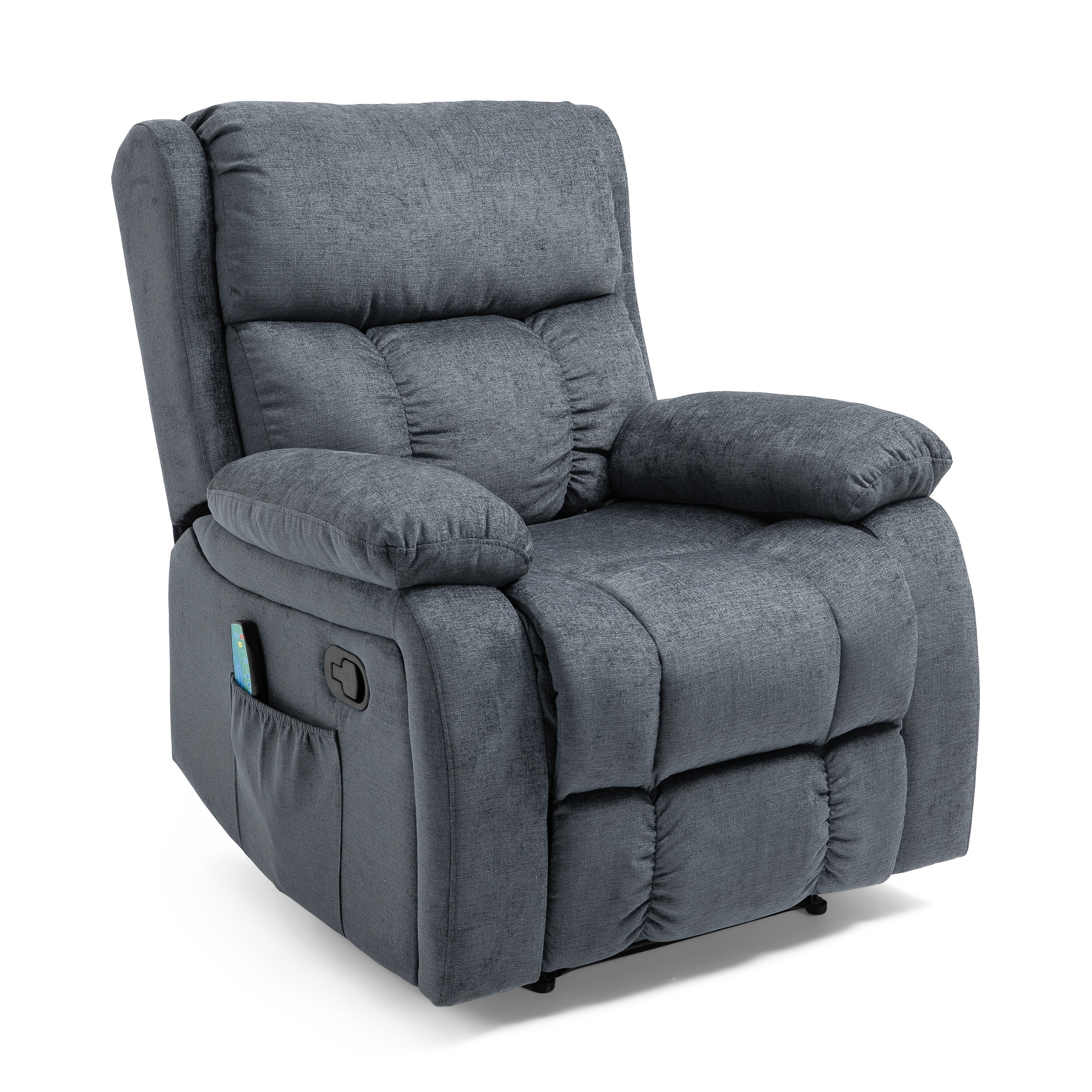 Lexie Contemporary Pillow Tufted Massage Recliner - furnishings