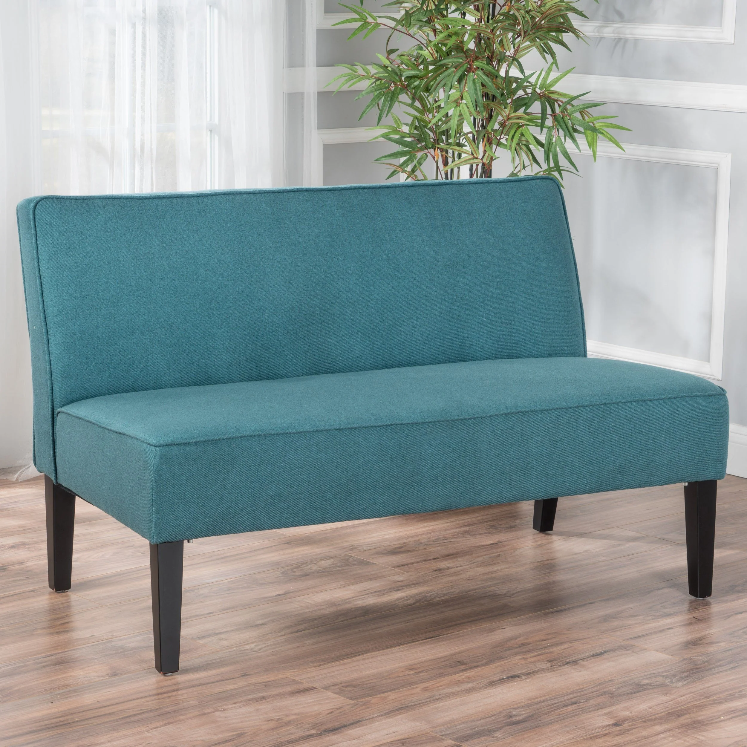 Charlotte Modern Simple Elegant Fabric Settee - furnishings
