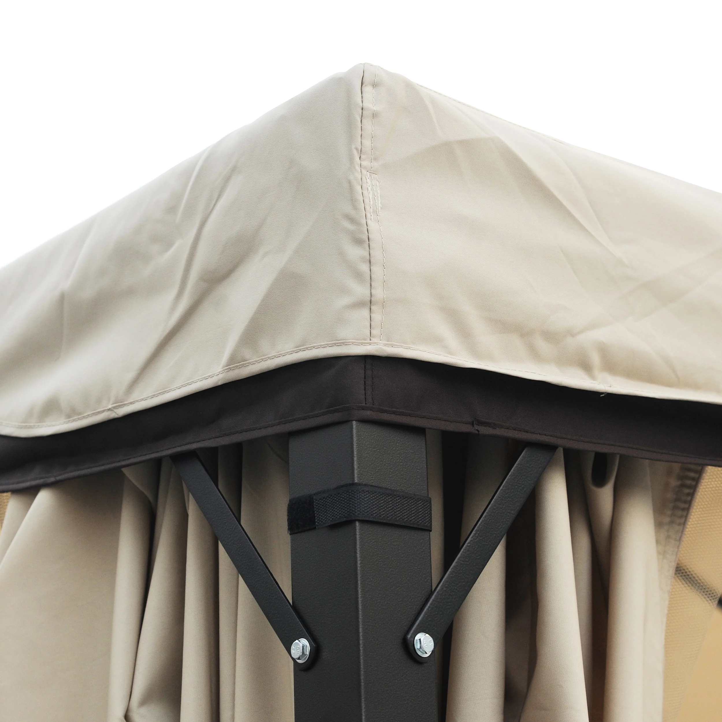 Erika Outdoor 10' x 12' Gazebo with Water Resistant Canopy, Beige - furnishings
