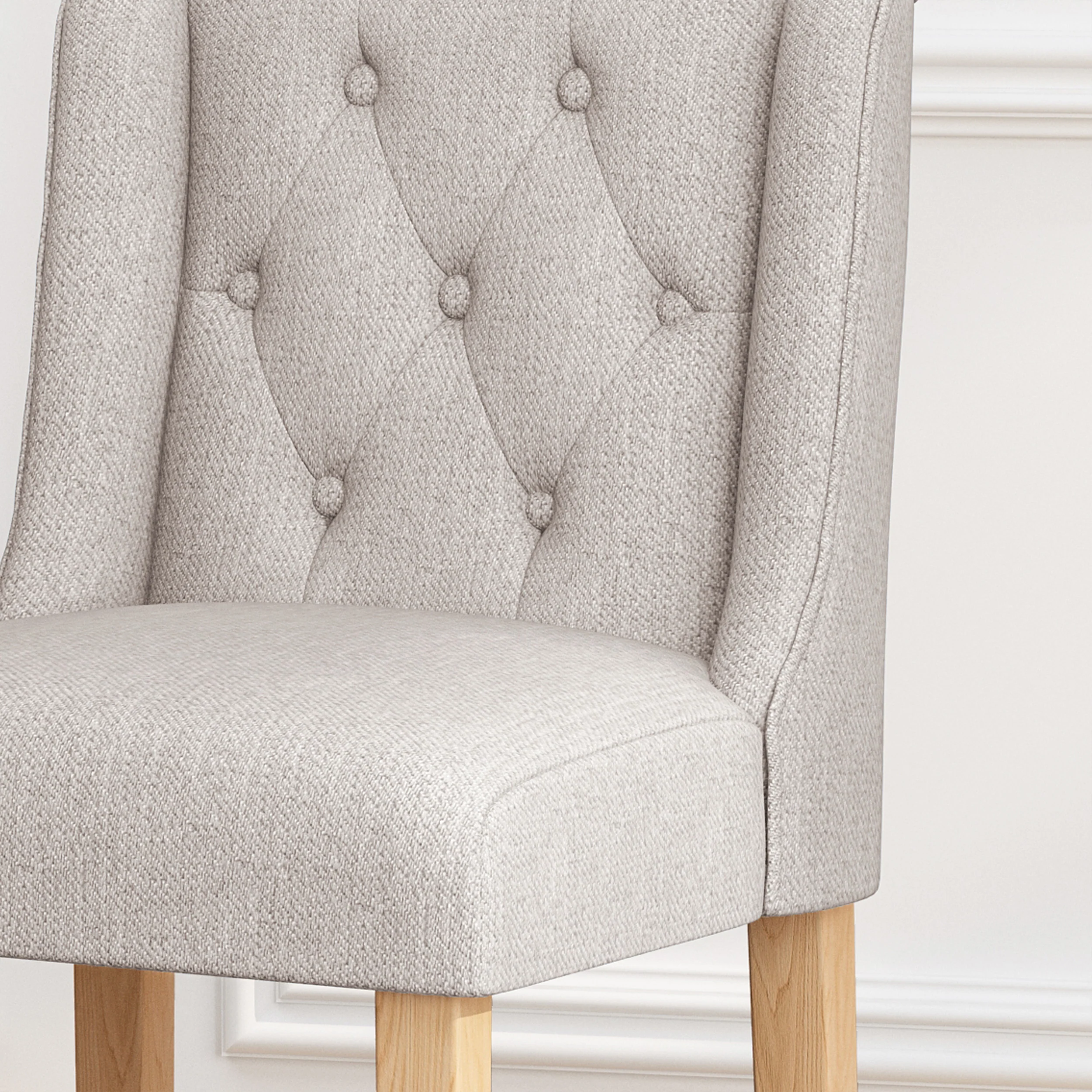 Willamina Button Tufted Fabric Wingback Counterstool (Set of 2) - furnishings