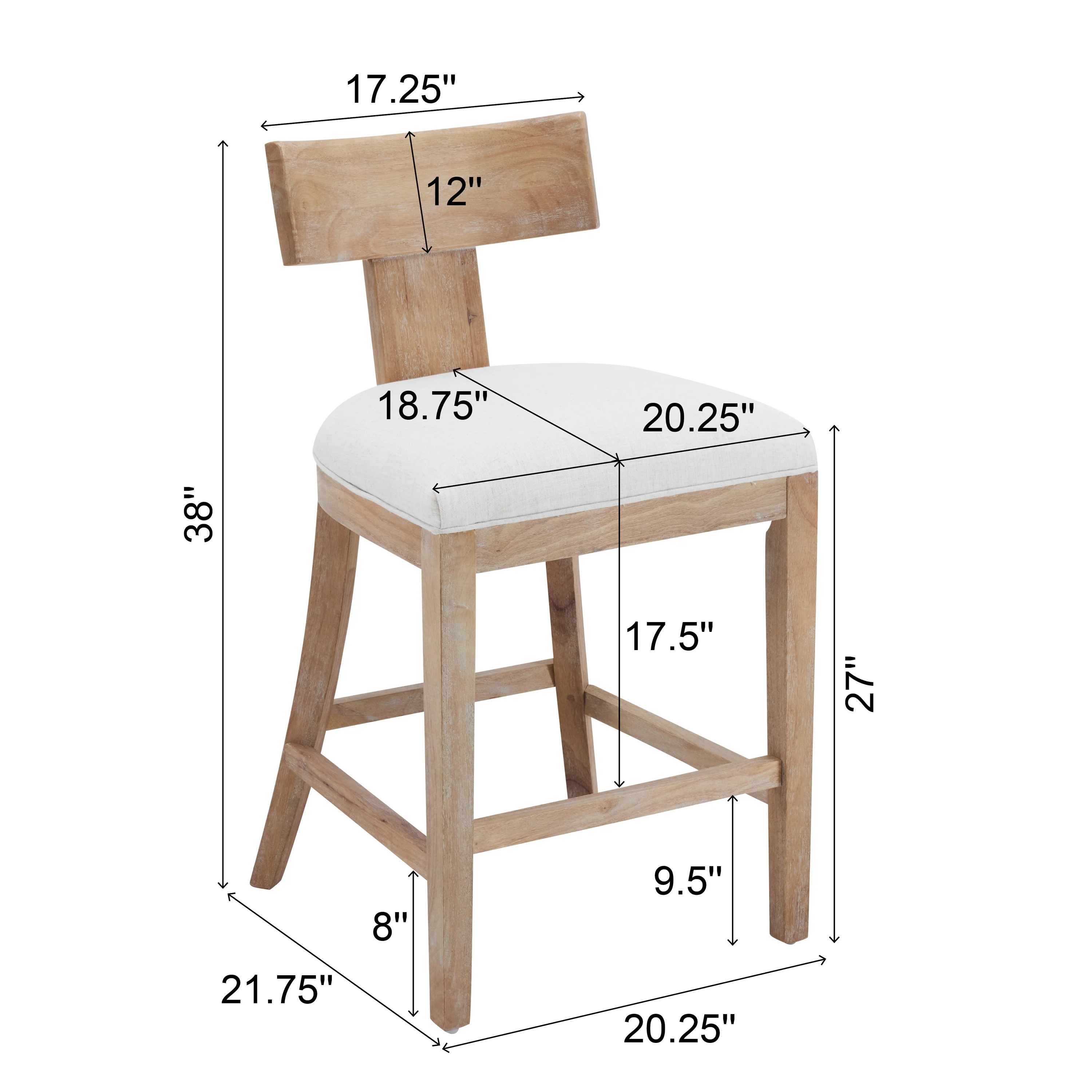 Brussels Holor Upholstered Barstool with Beige Cushions - furnishings