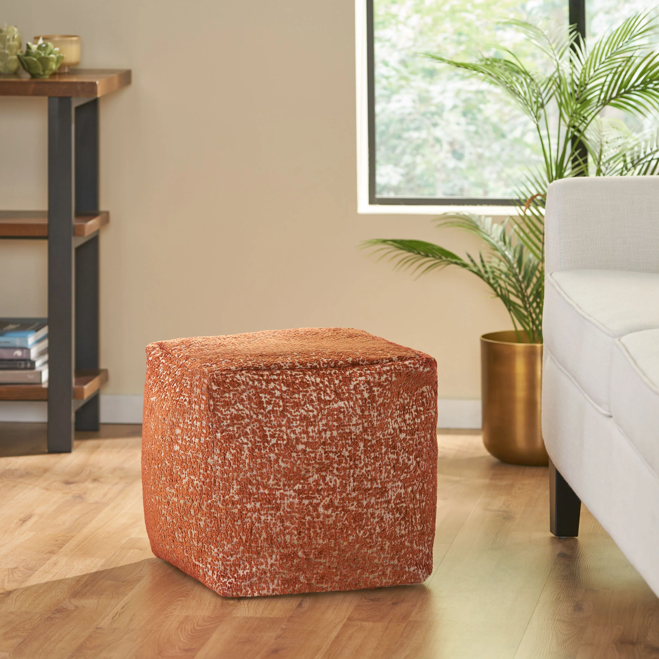 Binger Handcrafted Boho Cube Pouf - furnishings
