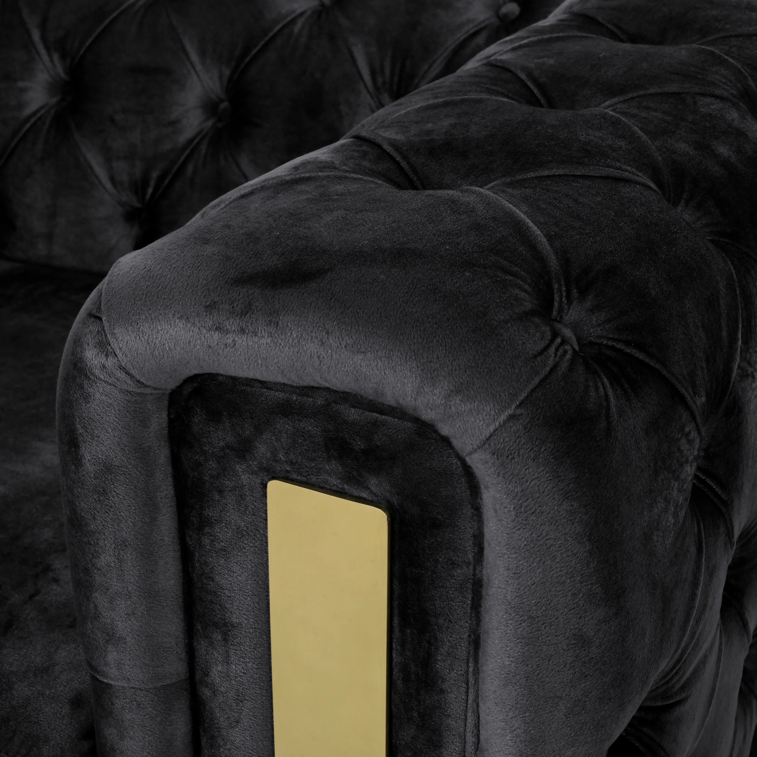 Giovanna Modern Glam Tufted Velvet 3 Seater Sofa - furnishings