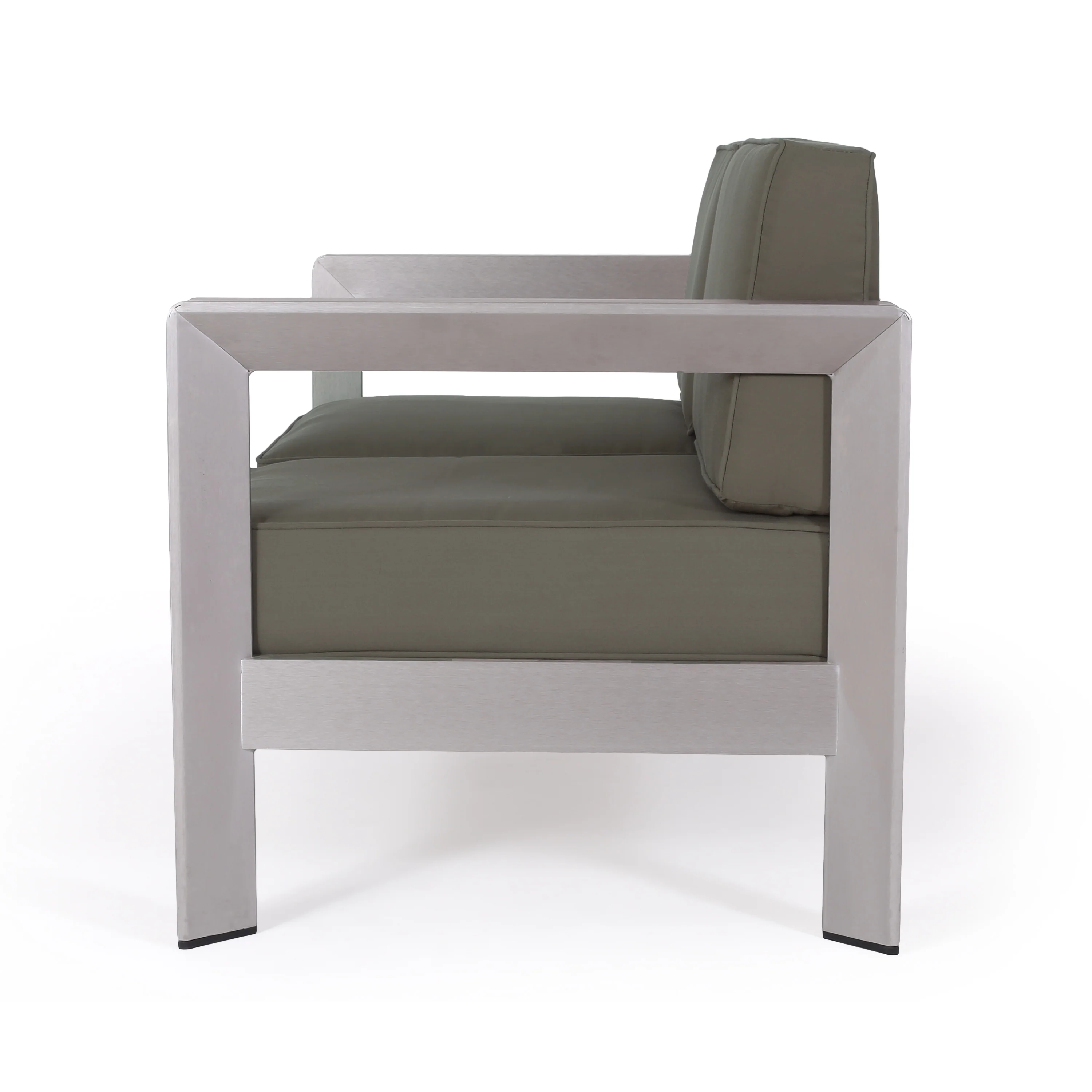 Alec Outdoor Aluminum Loveseat with Cushions - furnishings