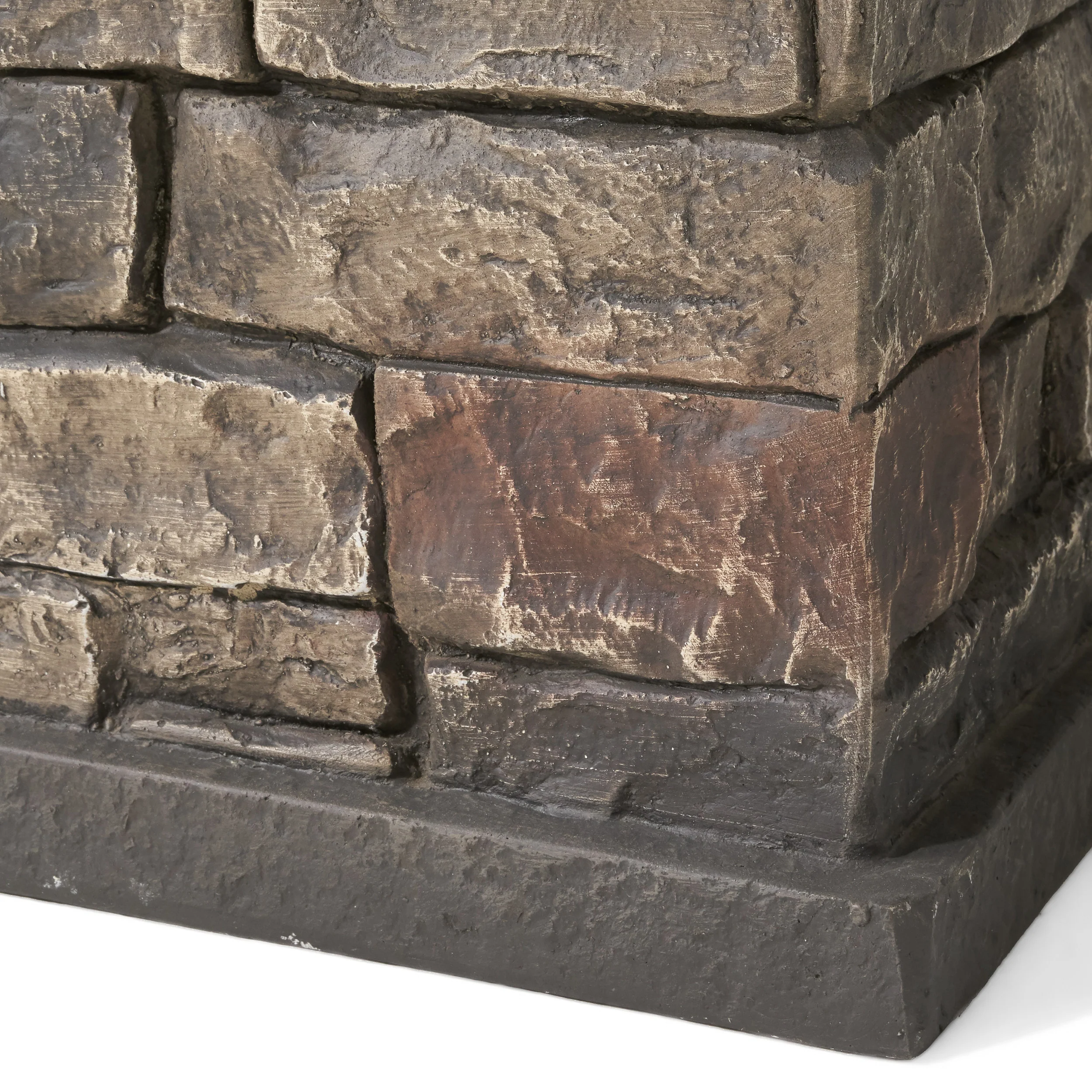 Lillian Rectangular Faux Stone 50,000 BTU Propane Fire Pit - furnishings