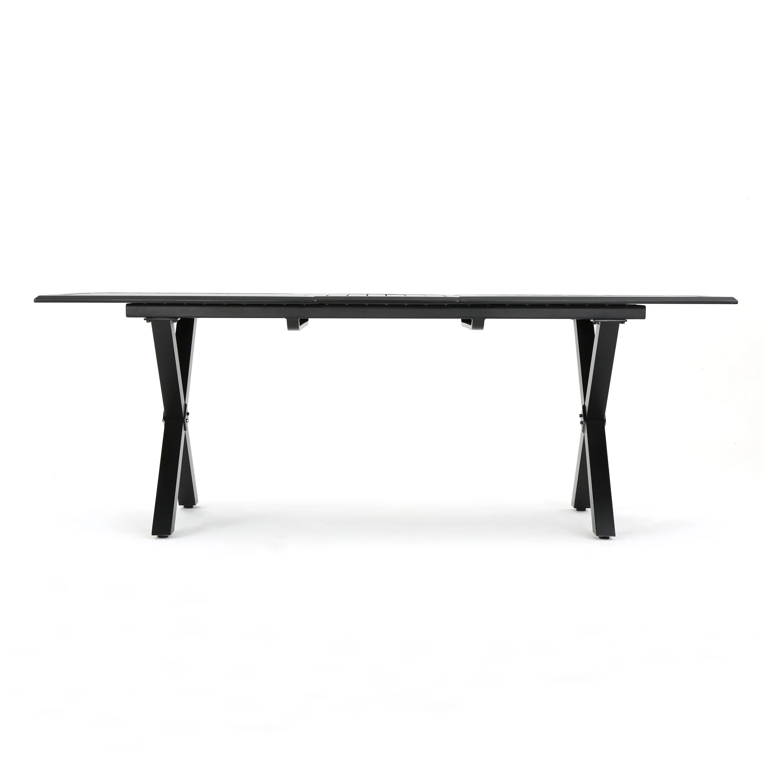 Layni Outdoor Modern 6 Seater Aluminum Dining Set with Expandable Table - furnishings