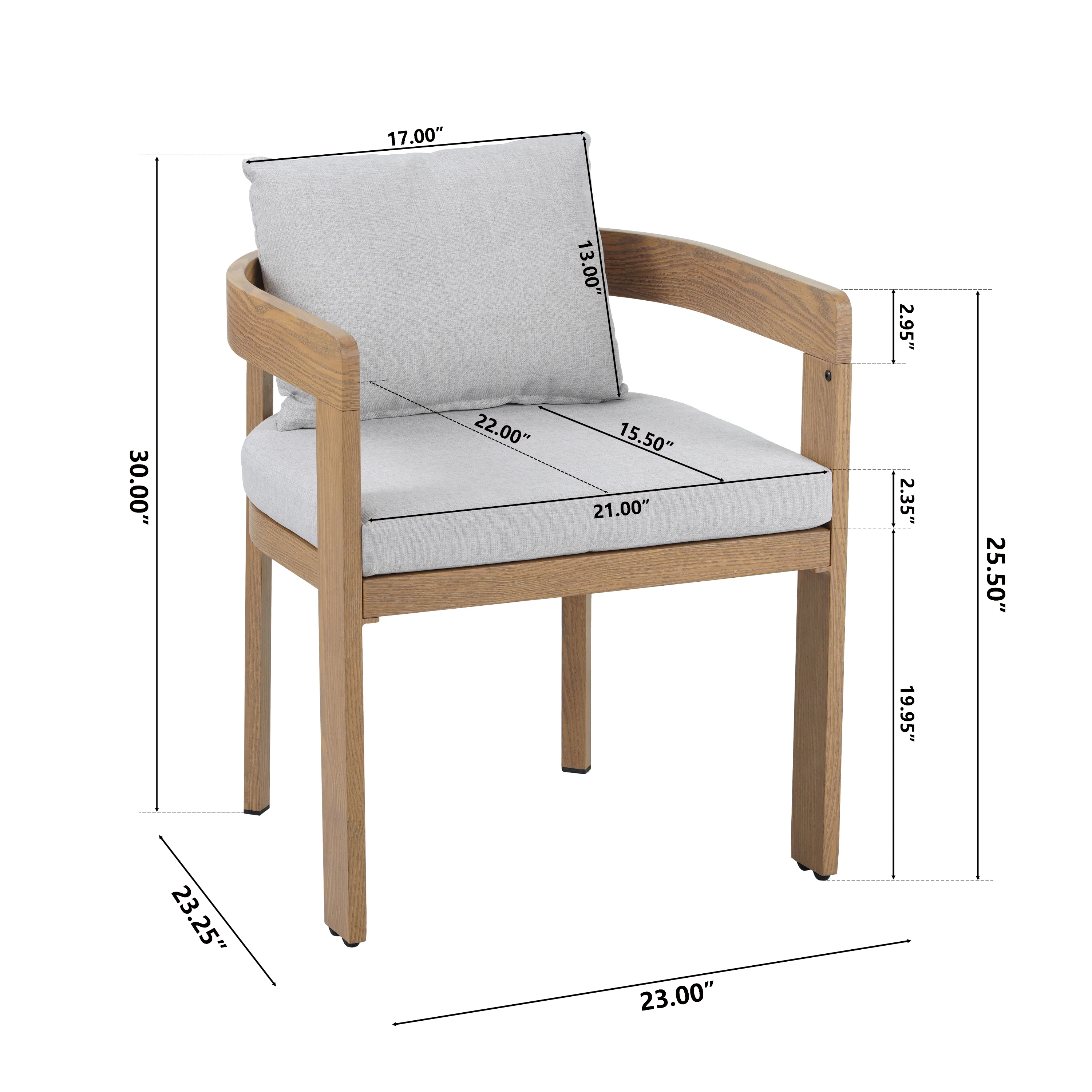 Olaly Modern Boucle Dining Chairs with Arms & Aluminum Frame - furnishings