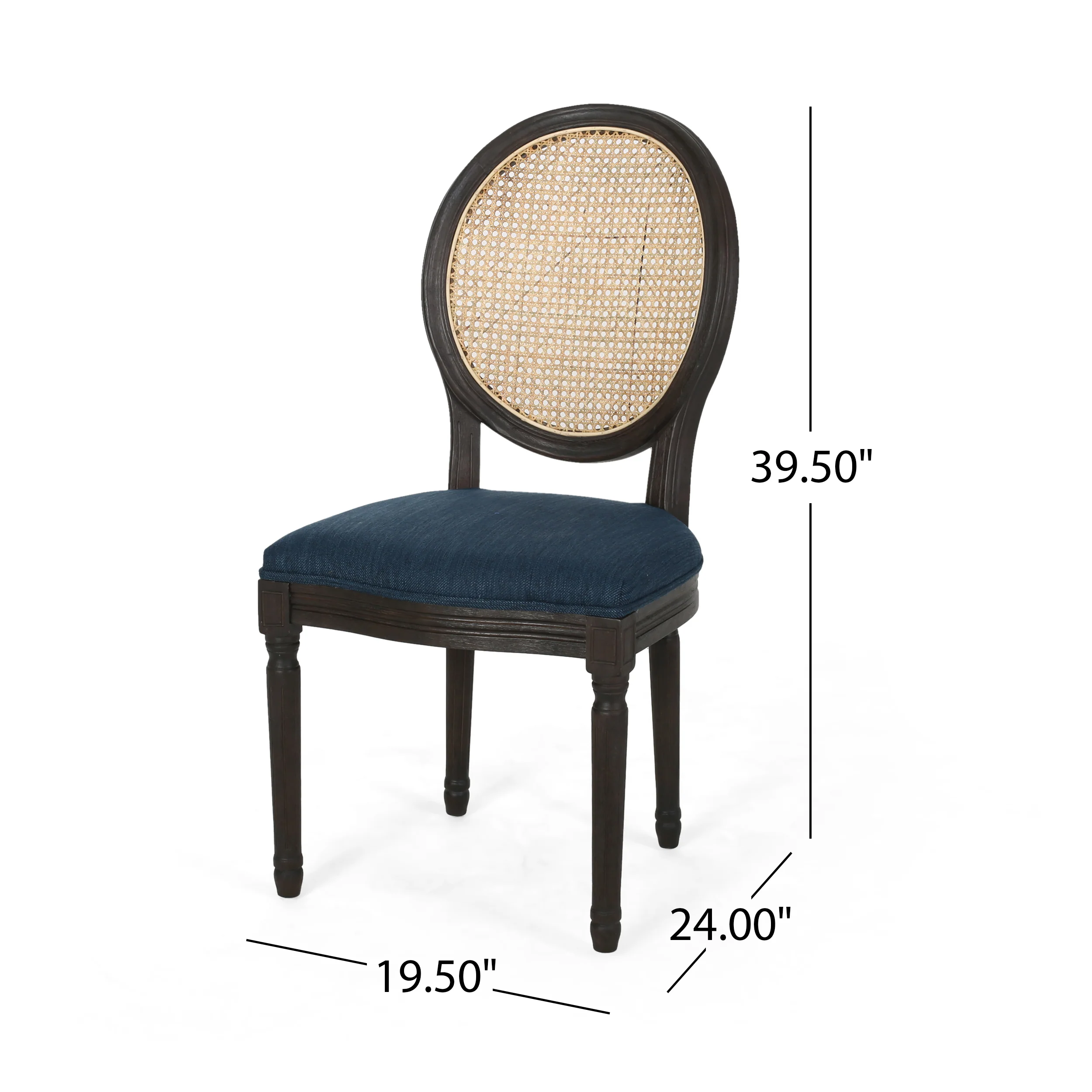 Laney French Style Oval Cane Back Dining Chairs (Set of 2) - furnishings