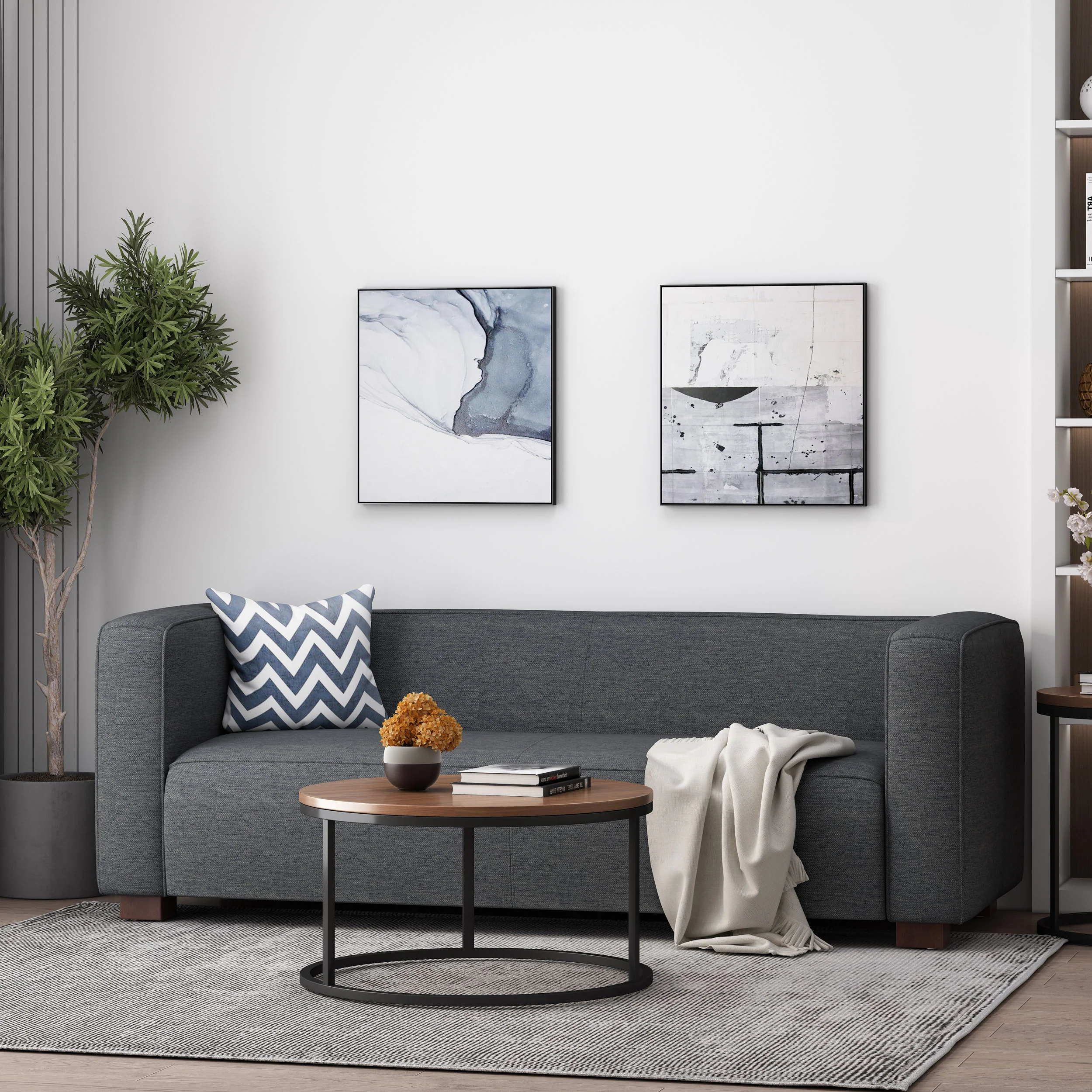 Pamsha Contemporary Fabric Upholstered Loveseat - furnishings