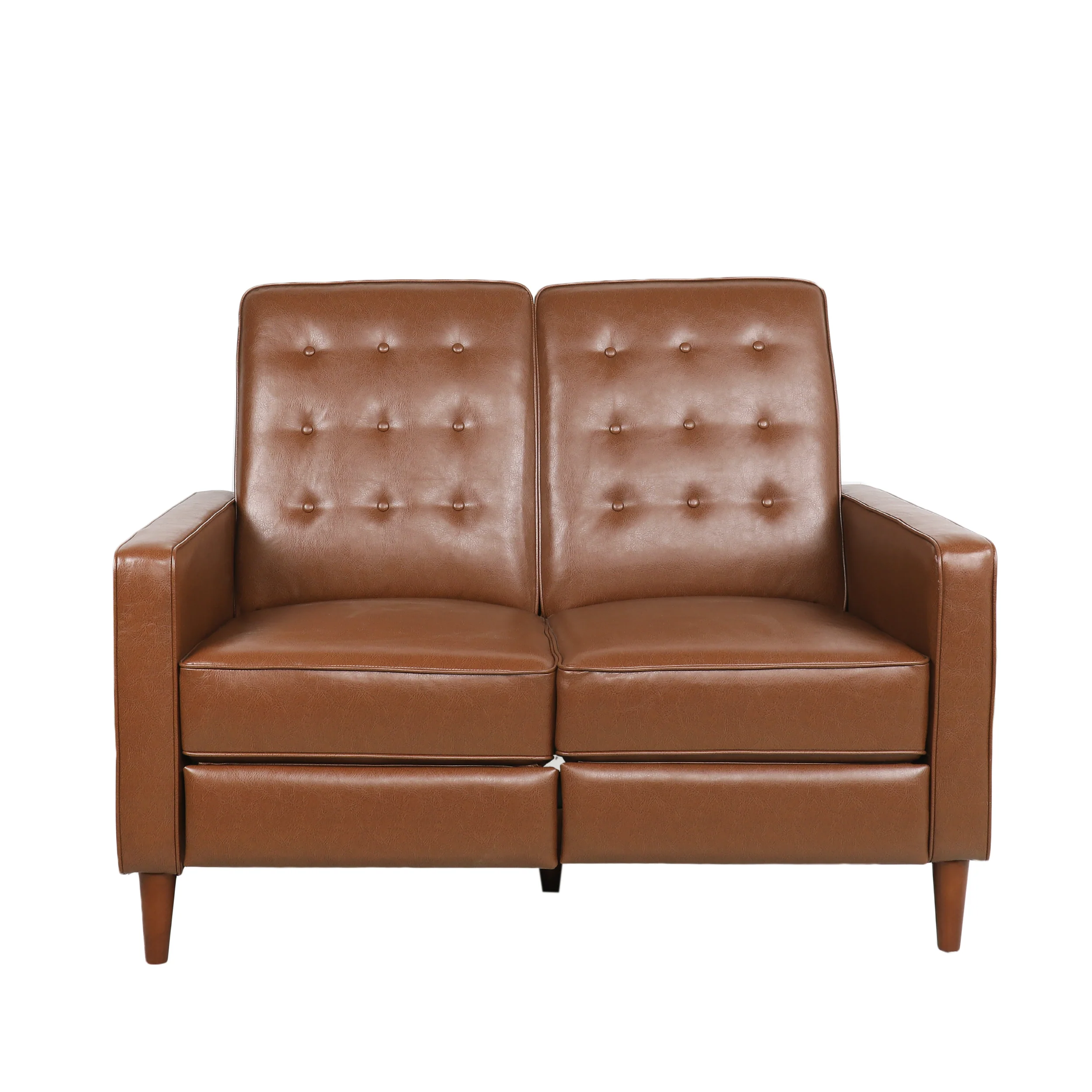 Manville Contemporary Tufted Loveseat Pushback Recliner - furnishings