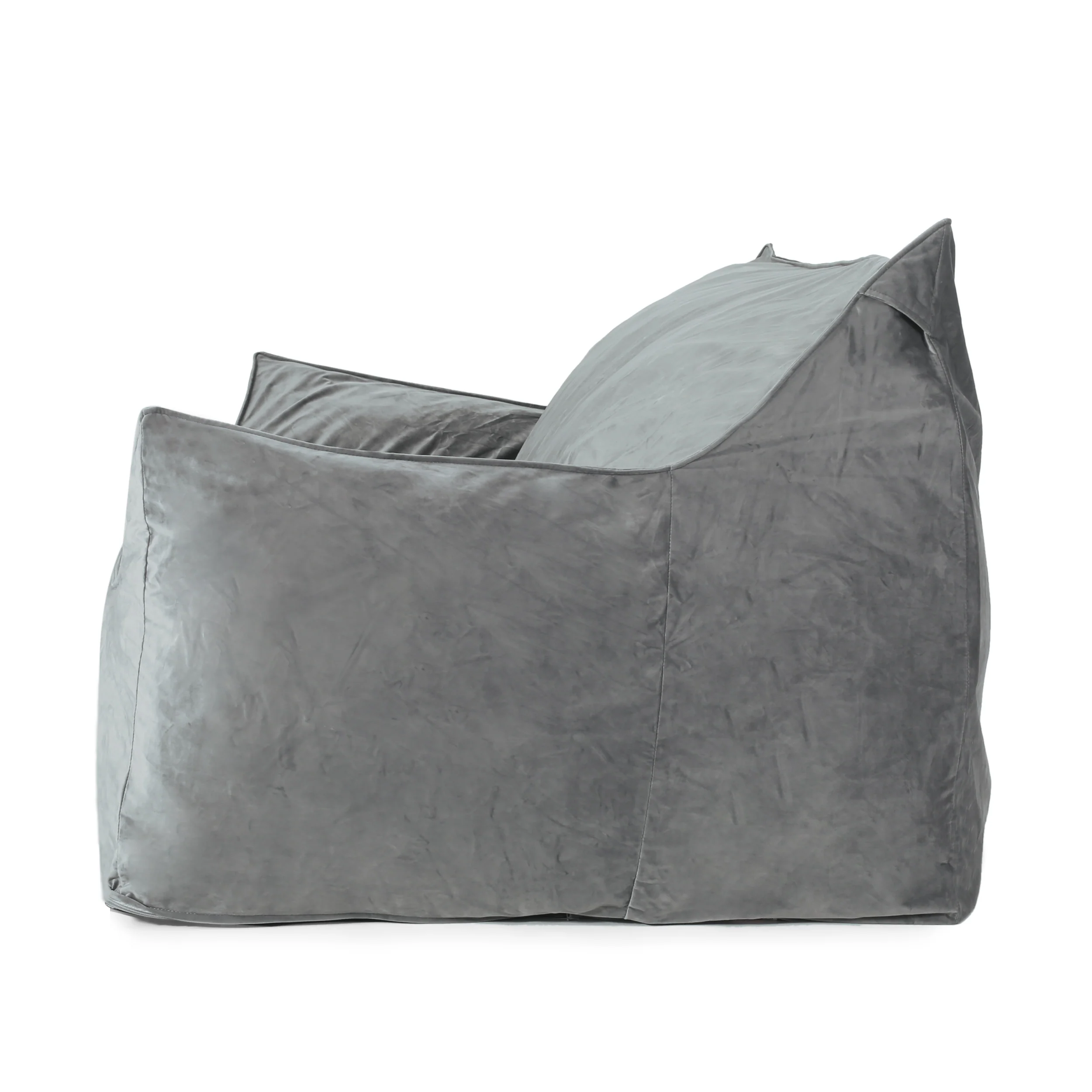 Calef Modern Velveteen 2 Seater Oversized Bean Bag Chair with Armrests - furnishings