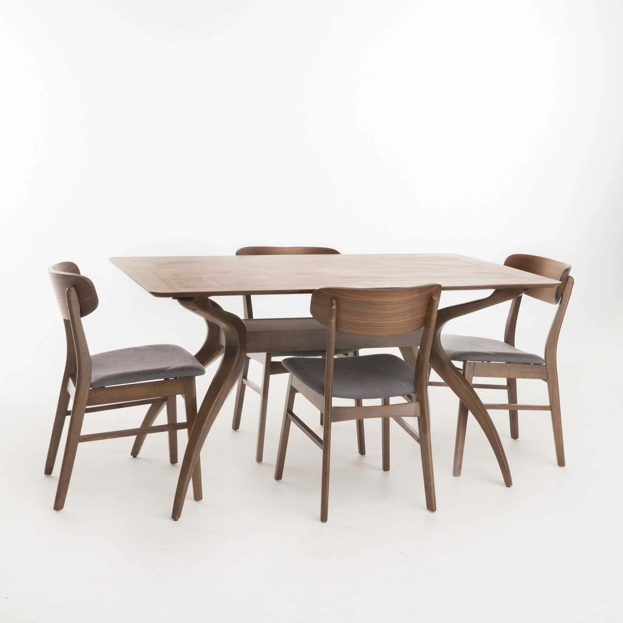 Leona Mid-Century Modern 5 Piece Dining Set - furnishings
