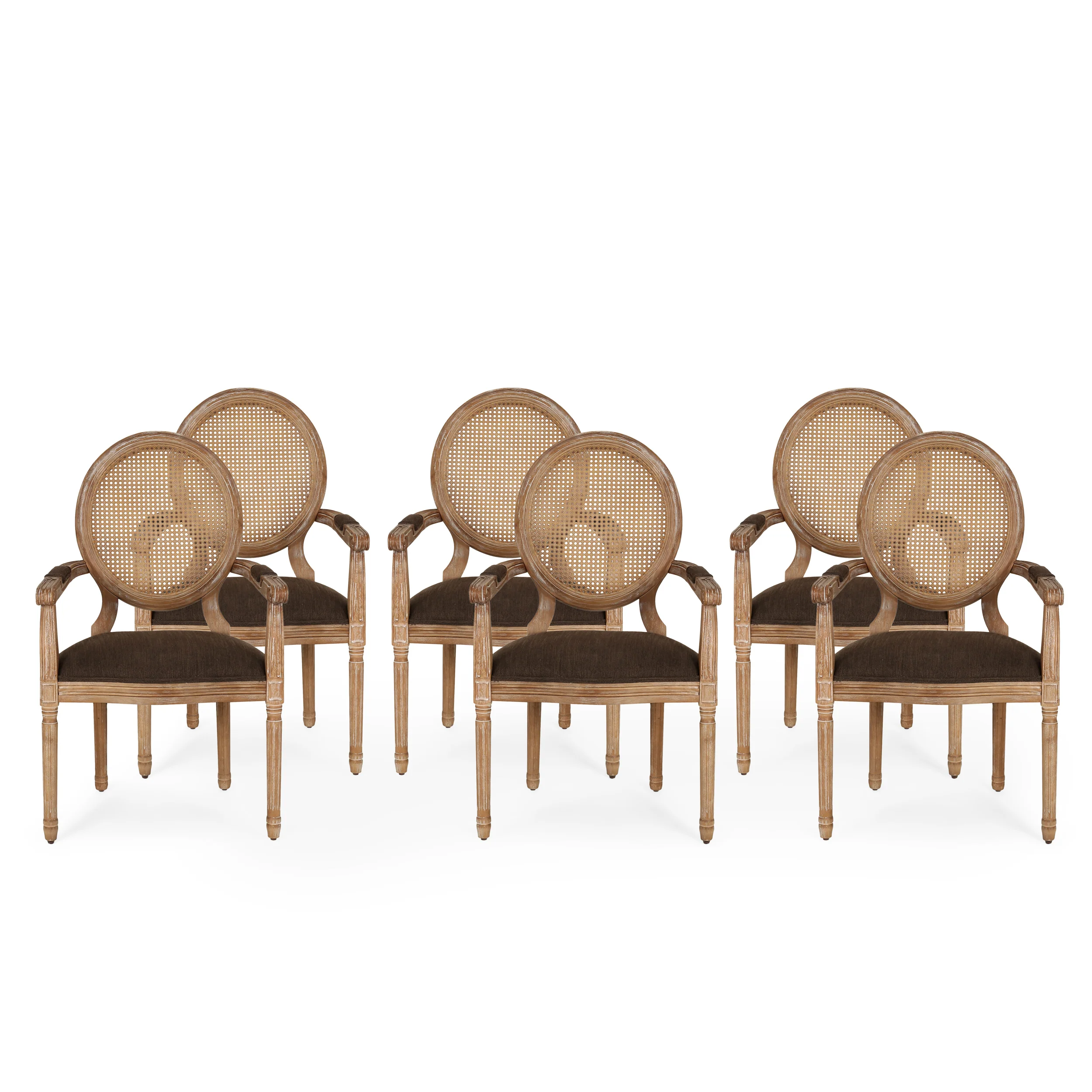 Aisenbrey French Country Wood and Cane Upholstered Dining Chair - furnishings