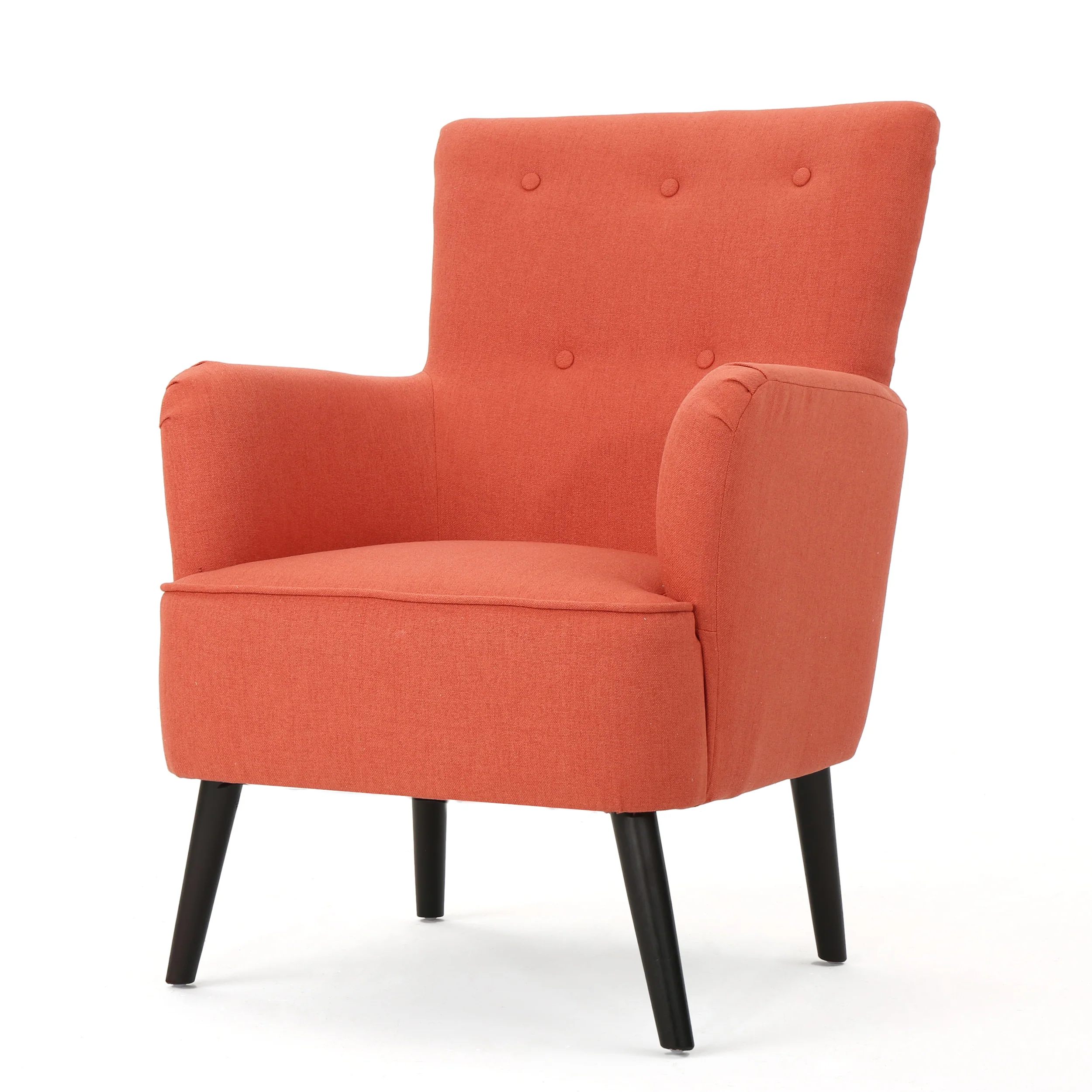 Karr Mid-Century Modern Button-Tufted High-Back Upholstered Accent Chair - furnishings