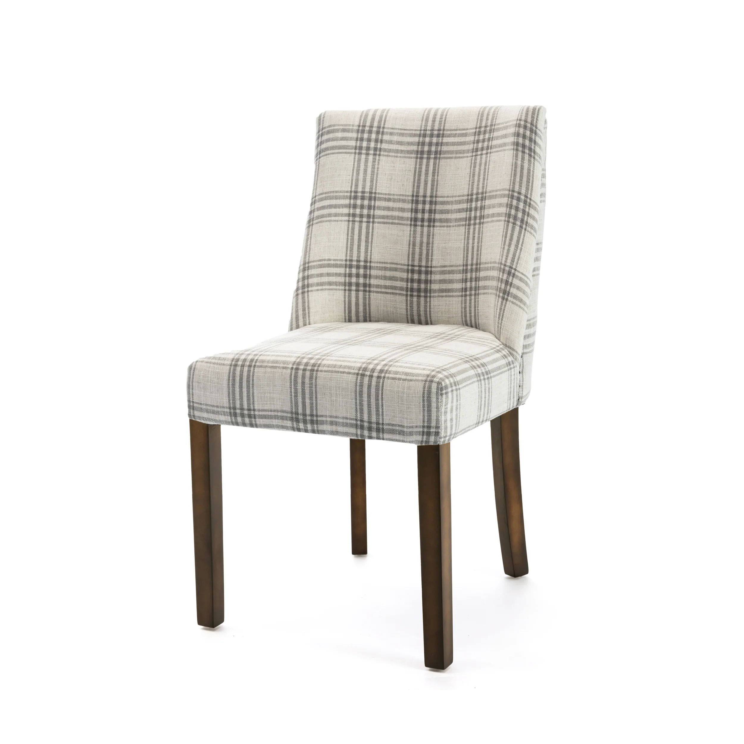 Rydel Contemporary Upholstered Plaid Dining Chairs, Set of 2 - furnishings