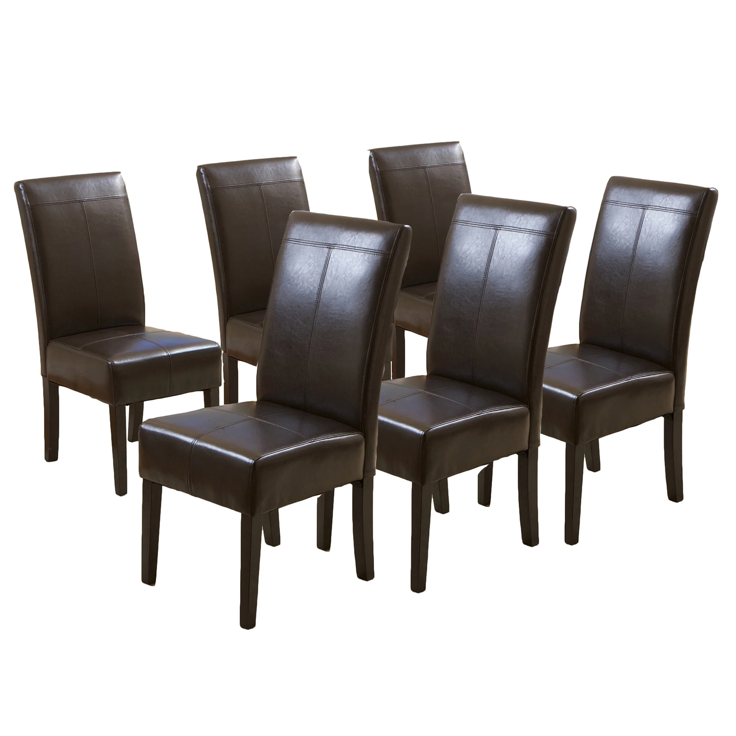 Percival T-stitched Leather Dining Chairs (Set of 6) - furnishings