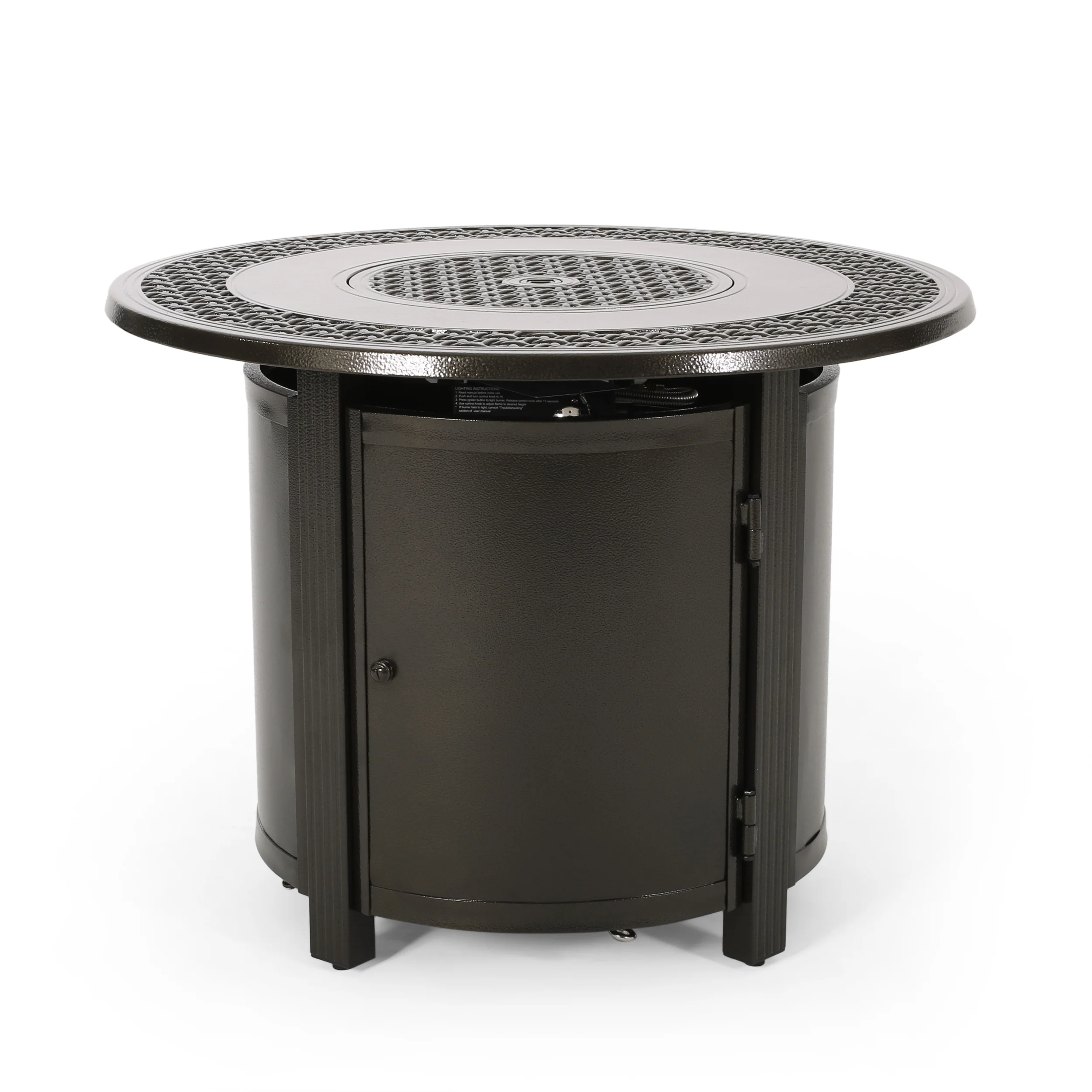 Maycol Round Aluminum Propane Fire Pit Table - furnishings