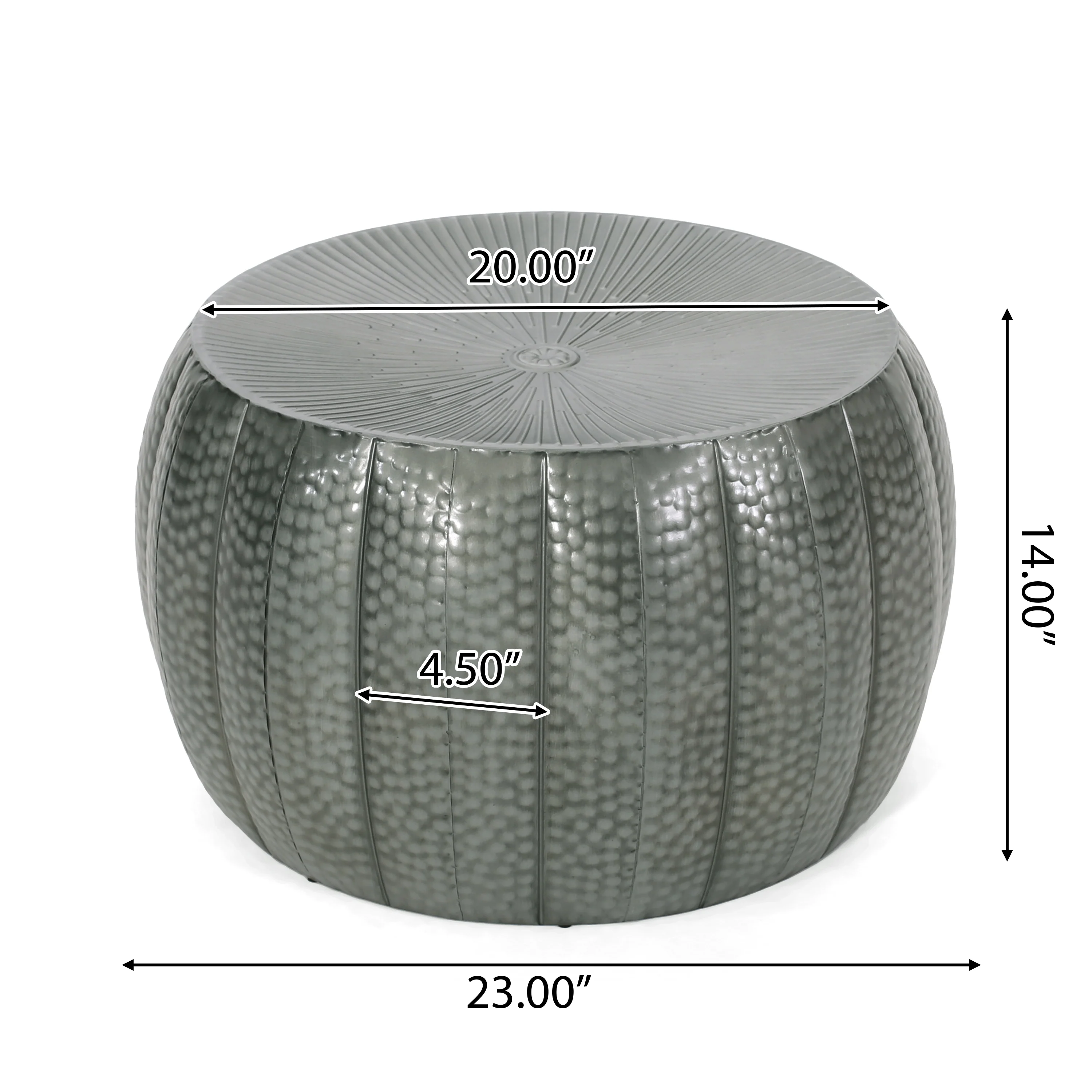 Perrotto Modern Iron Sunburst Pumpkin Coffee Table - furnishings