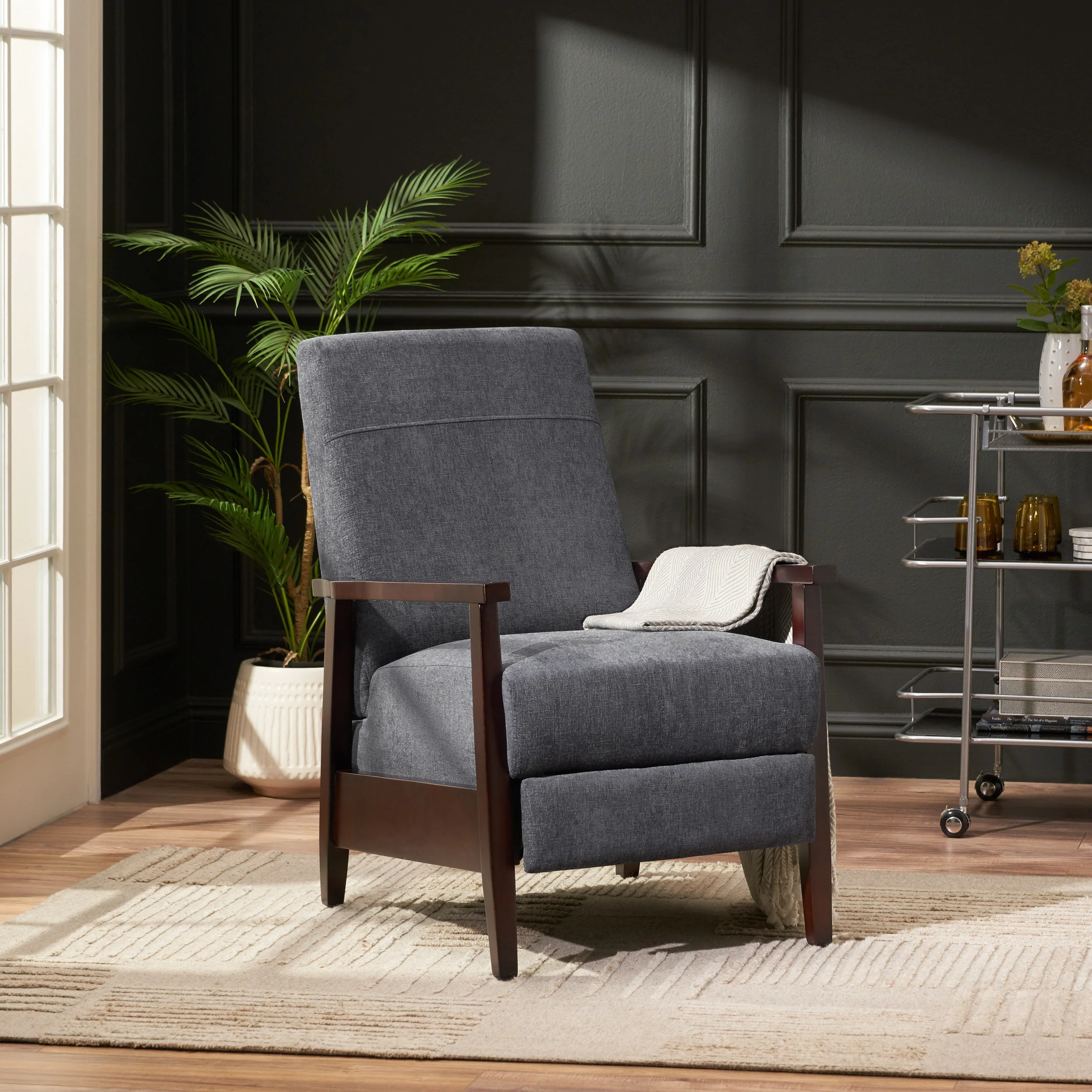 Coulee Contemporary Fabric Upholstered Pushback Recliner - furnishings