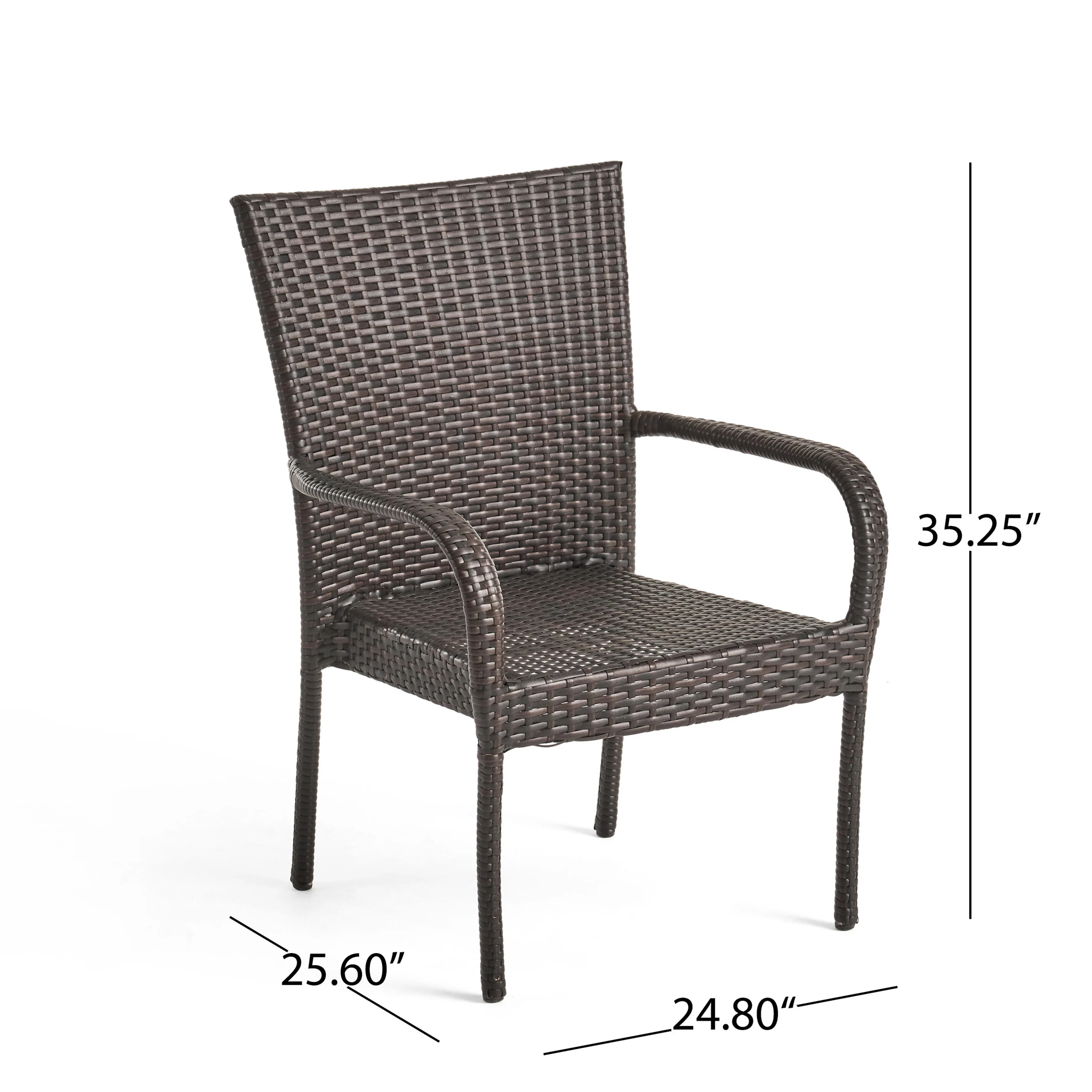 Lilith Outdoor 7 Piece Acacia Wood Dining Set with Stacking Wicker Chairs, Teak and Gray - furnishings