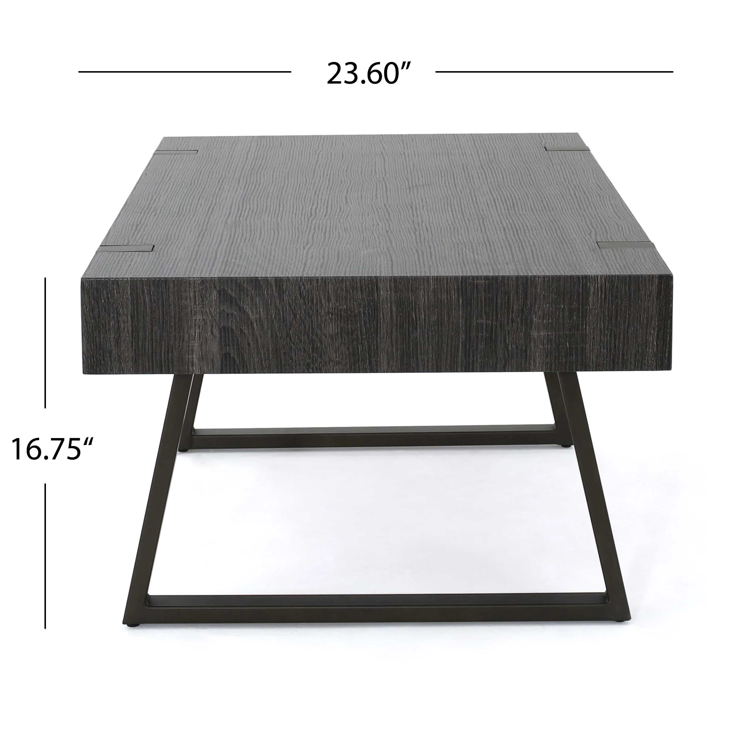 Genwa Black Oak Wood Coffee Table - furnishings