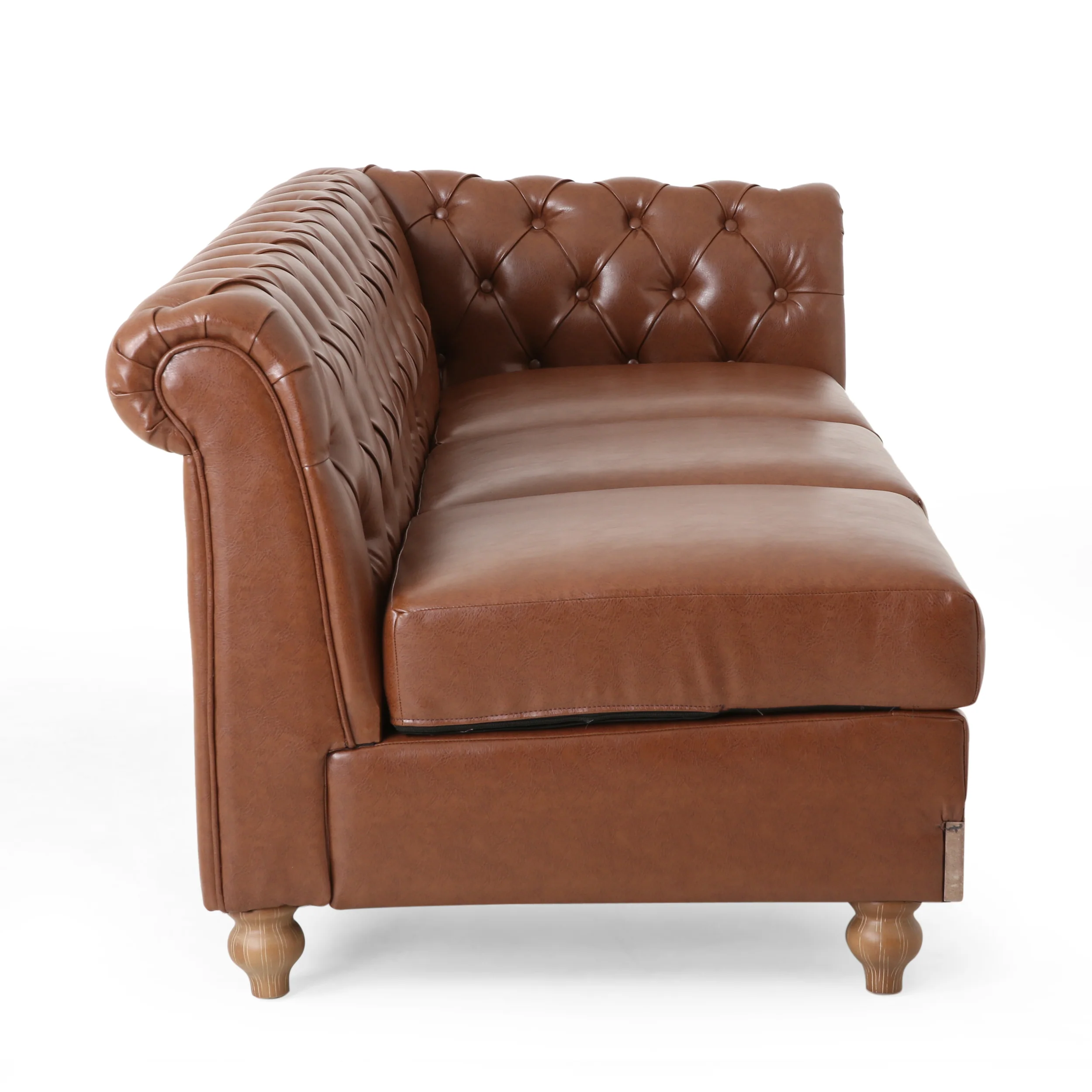 Kinzie Chesterfield Tufted 7 Seater Sectional Sofa with Nailhead Trim - furnishings