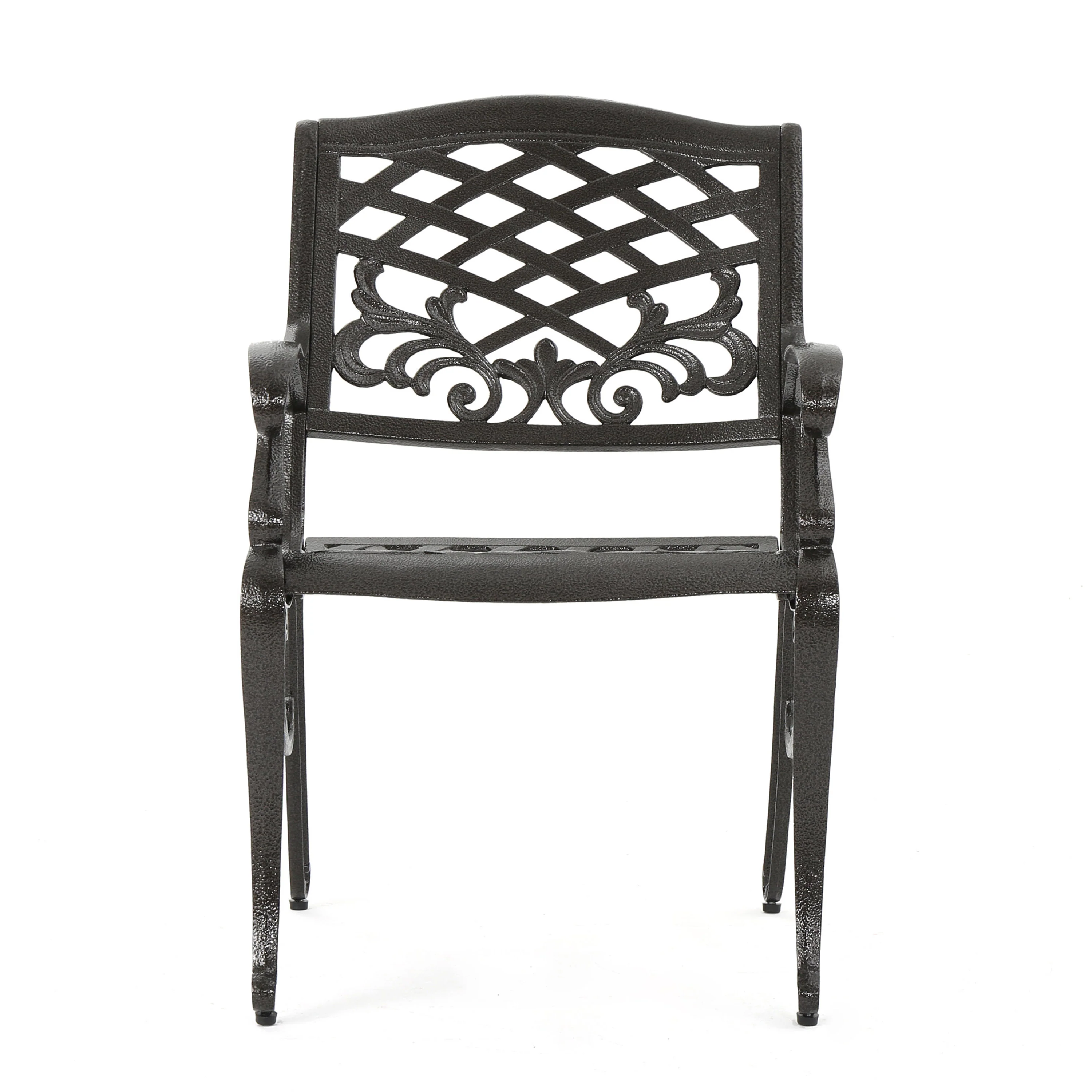 Odena Outdoor 7-piece Cast Aluminum Rectangle Bronze Dining Set - furnishings