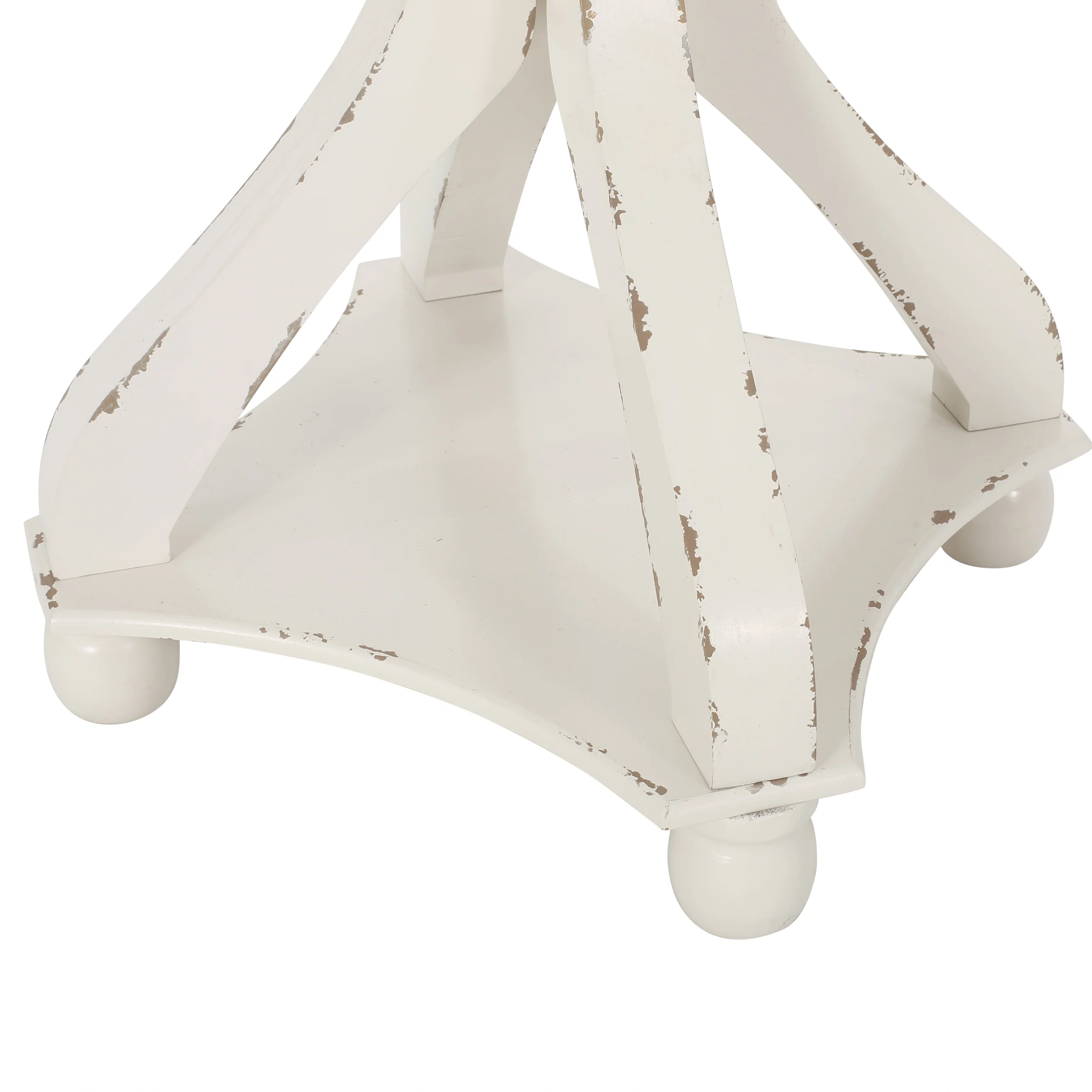 Ihana French Country Wooden Accent Table with Round Top - furnishings