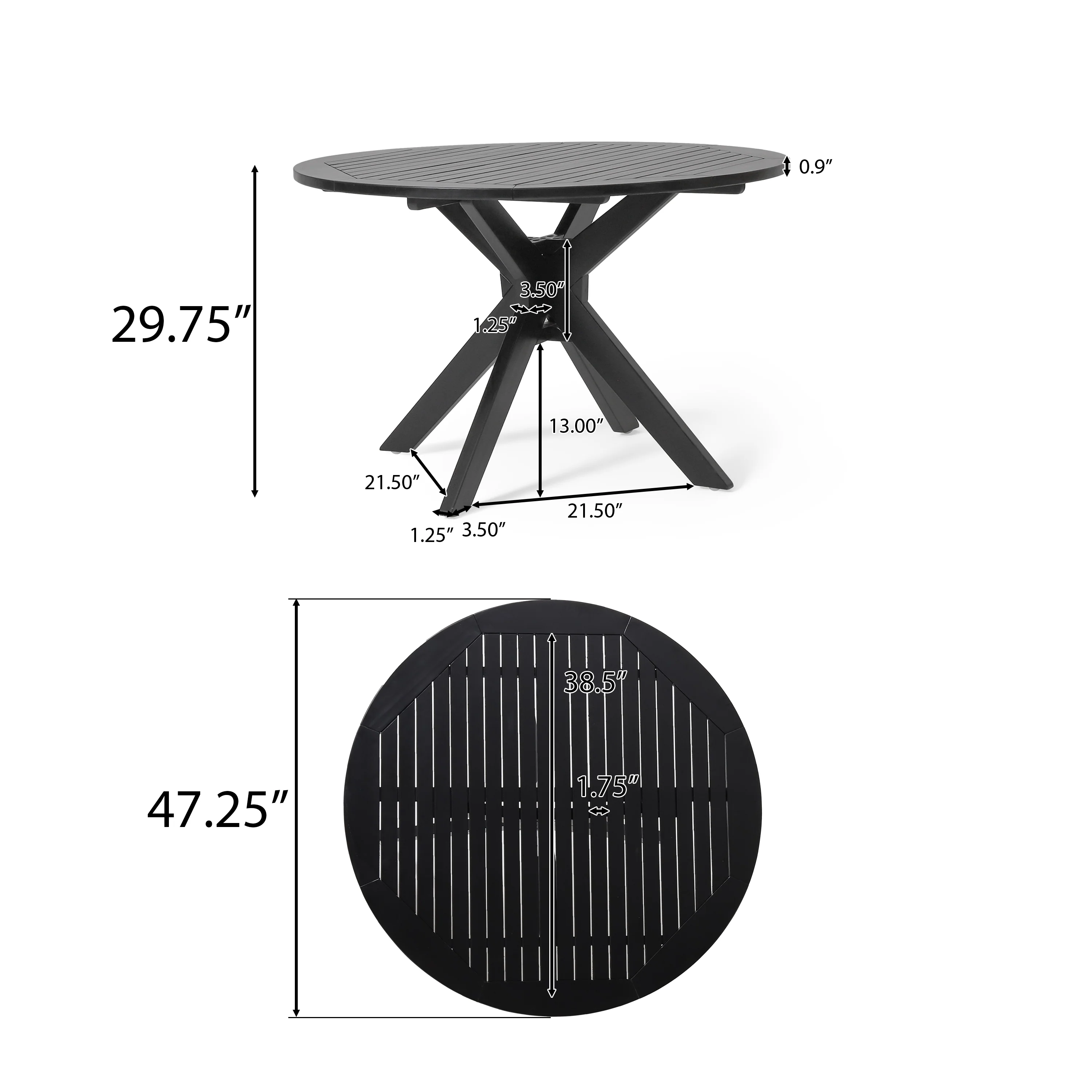 Clacton Indoor Acacia Wood Dining Table, Black - furnishings