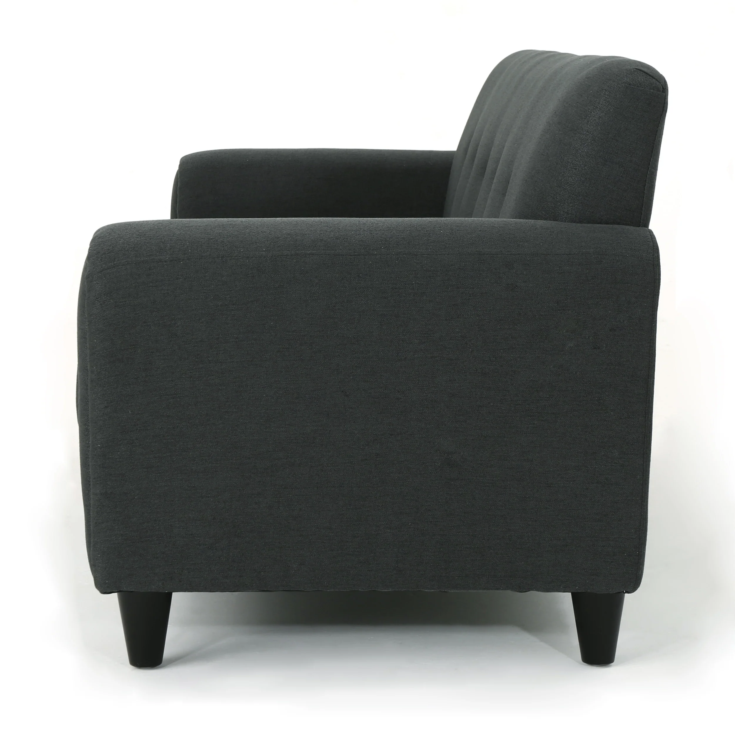 Emily Contemporary Button Tufted Fabric Upholstered Three-Seater Sofa - furnishings