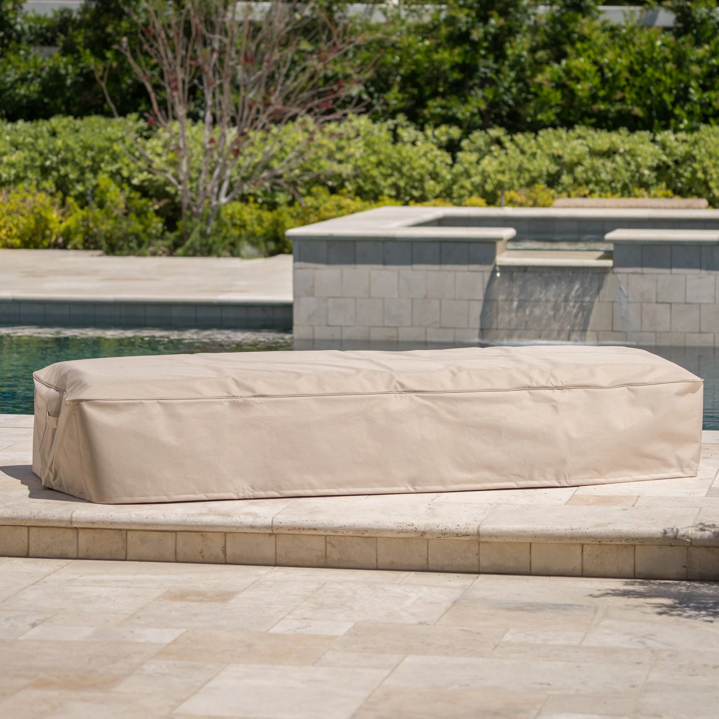 Solana Outdoor Beige Waterproof Fabric Lounge Set Cover - furnishings