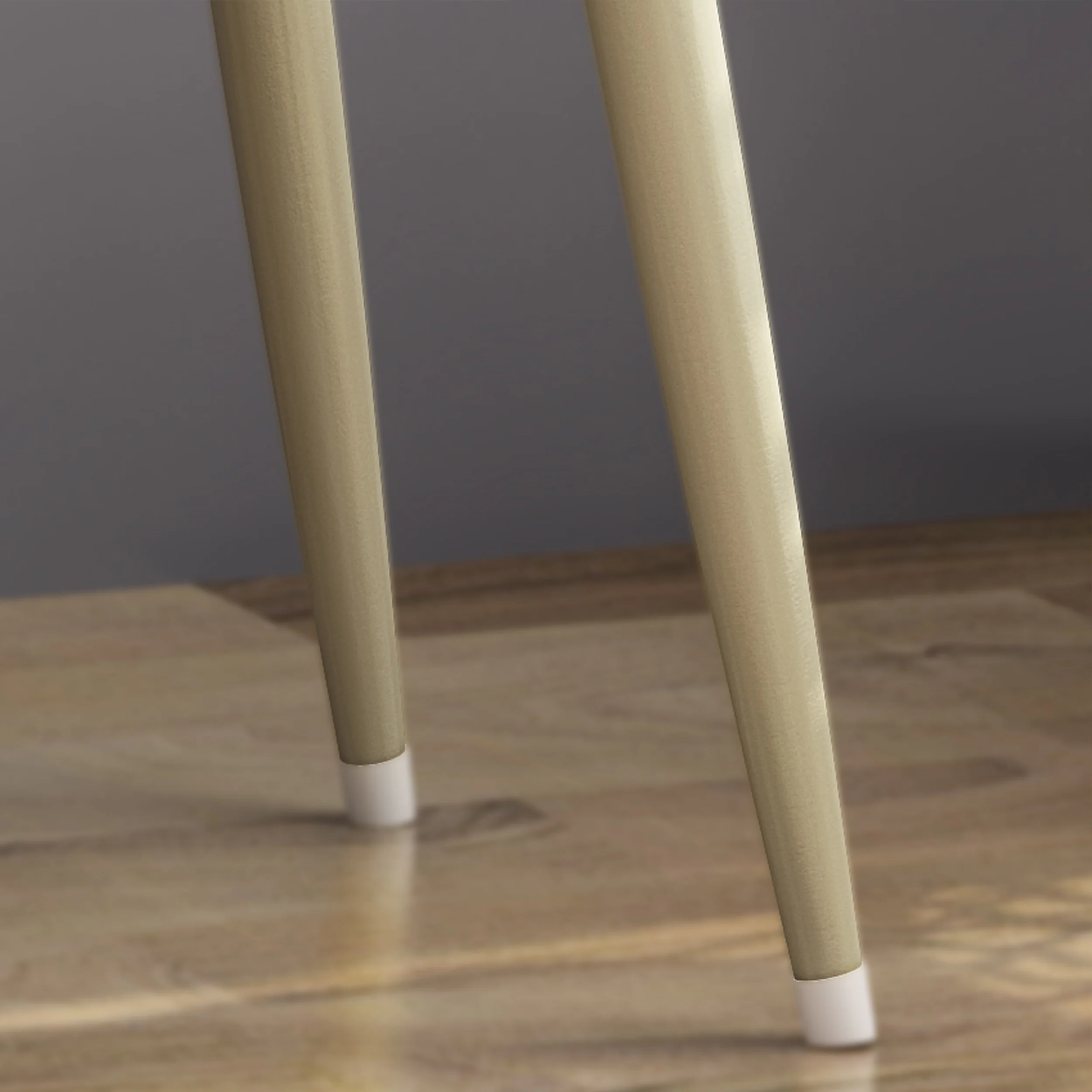 Nola Modern Faux Wood Vanity Table, White and Champagne Gold - furnishings