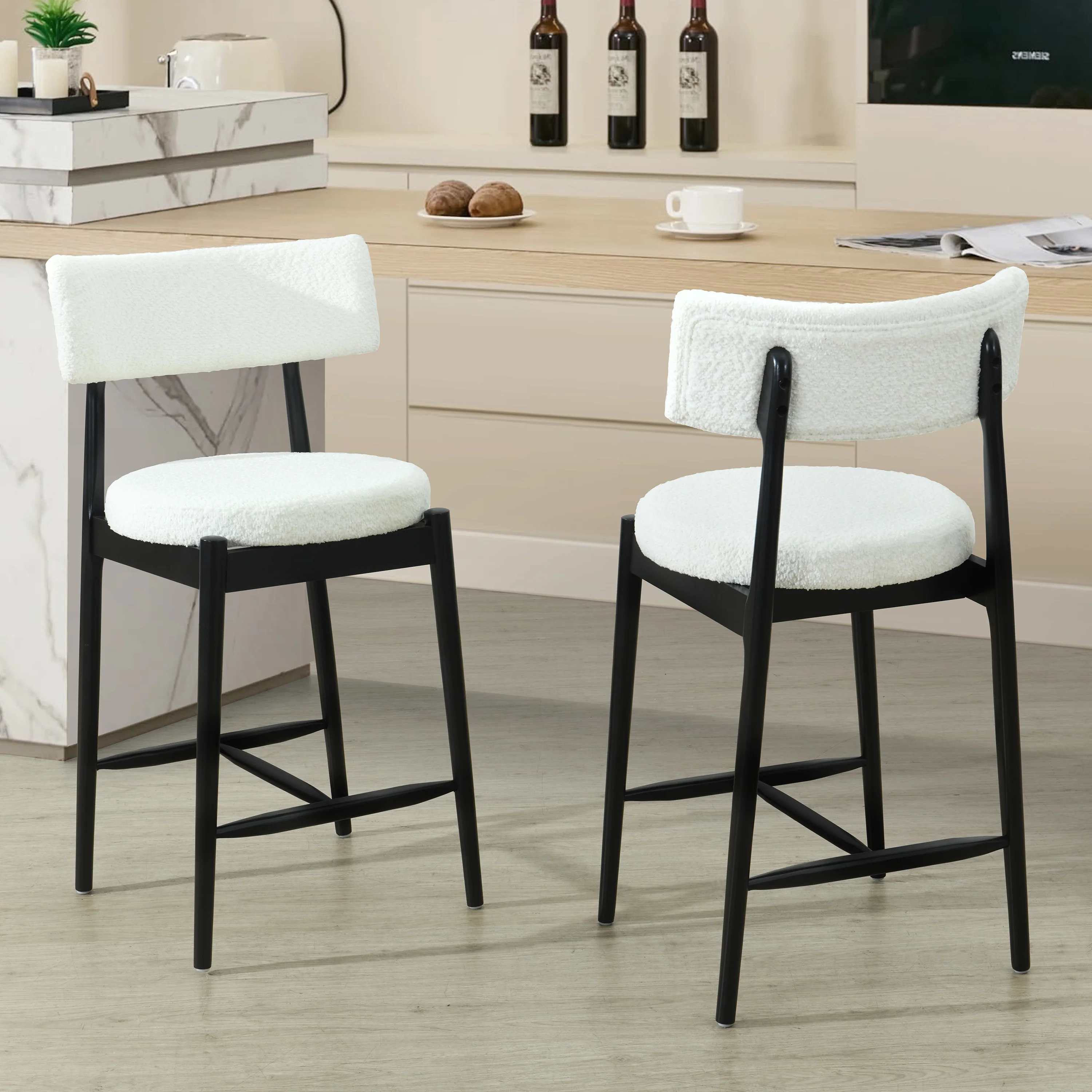 Nerinea Modern Upholstered Counter Stools Bar Stools - furnishings