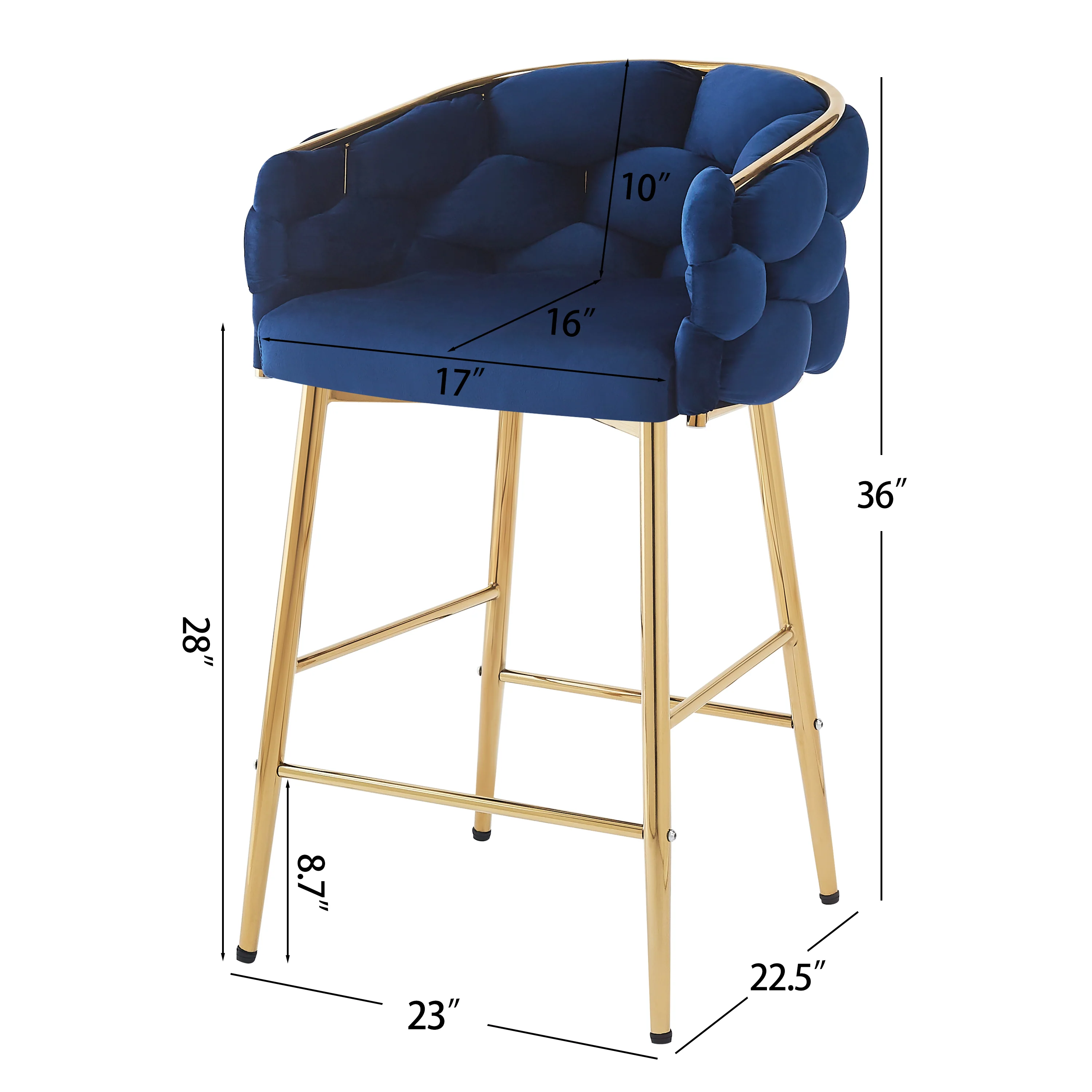 Reede Modern Upholstered Flannelette Counter Stools - furnishings