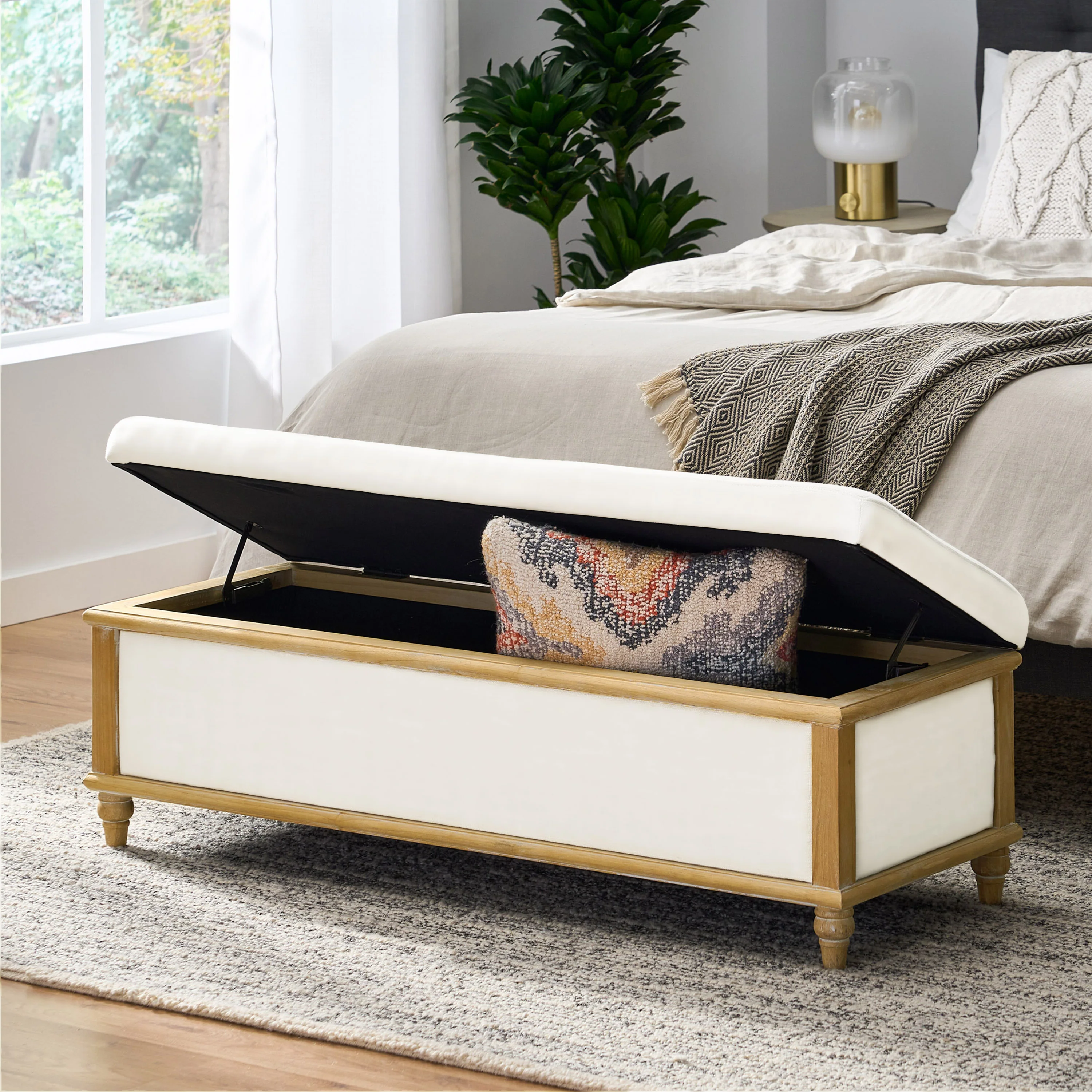 Osgood White Storage Ottoman - furnishings