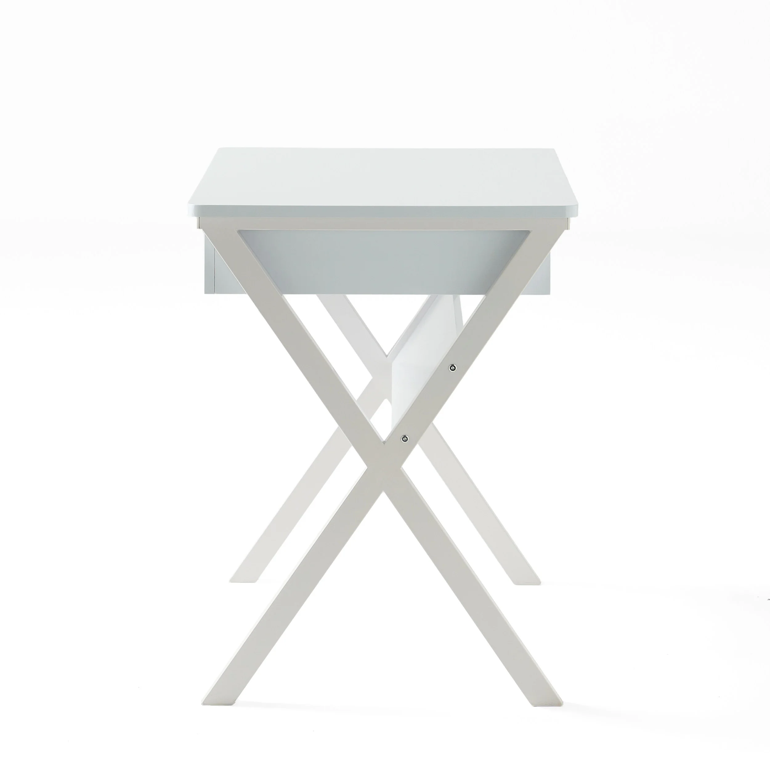 Monte Farmhouse Matte White Faux Wood Office Desk with Drawer - furnishings