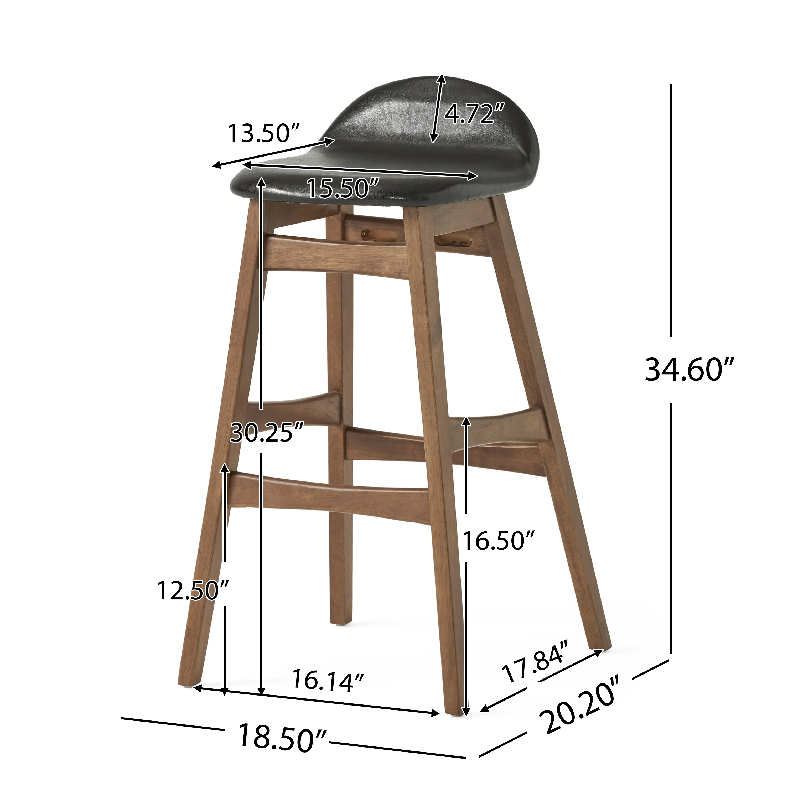 Margaret Dark Brown Leather/ Walnut Finish 30-Inch Bar Stool (Set of 2) - furnishings