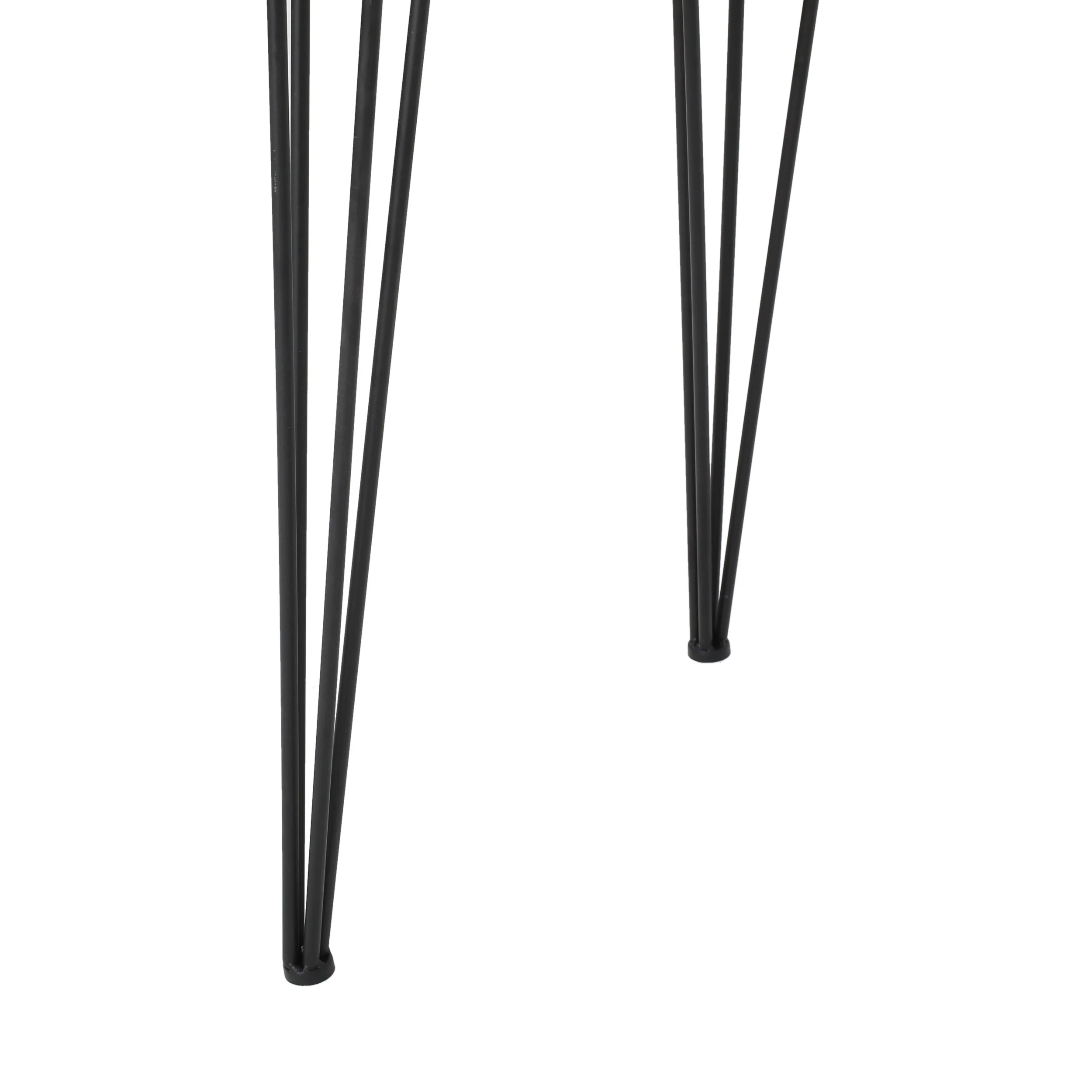 Kaia Faux Wood 7 Piece Dining Set, Dark Brown, Black - furnishings