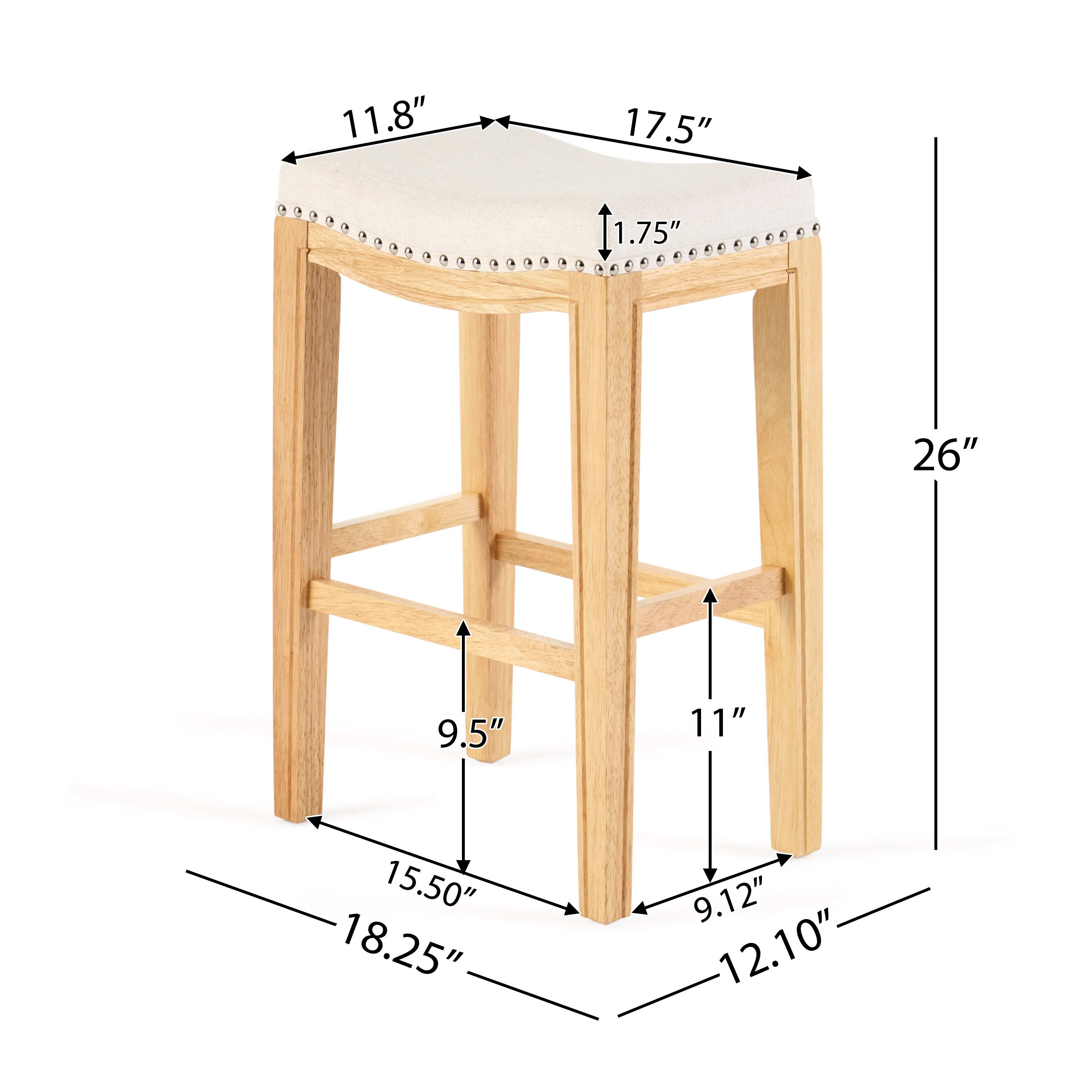 Jaeden Beige Backless 26-Inch Counter Stools (Set of 2) - furnishings