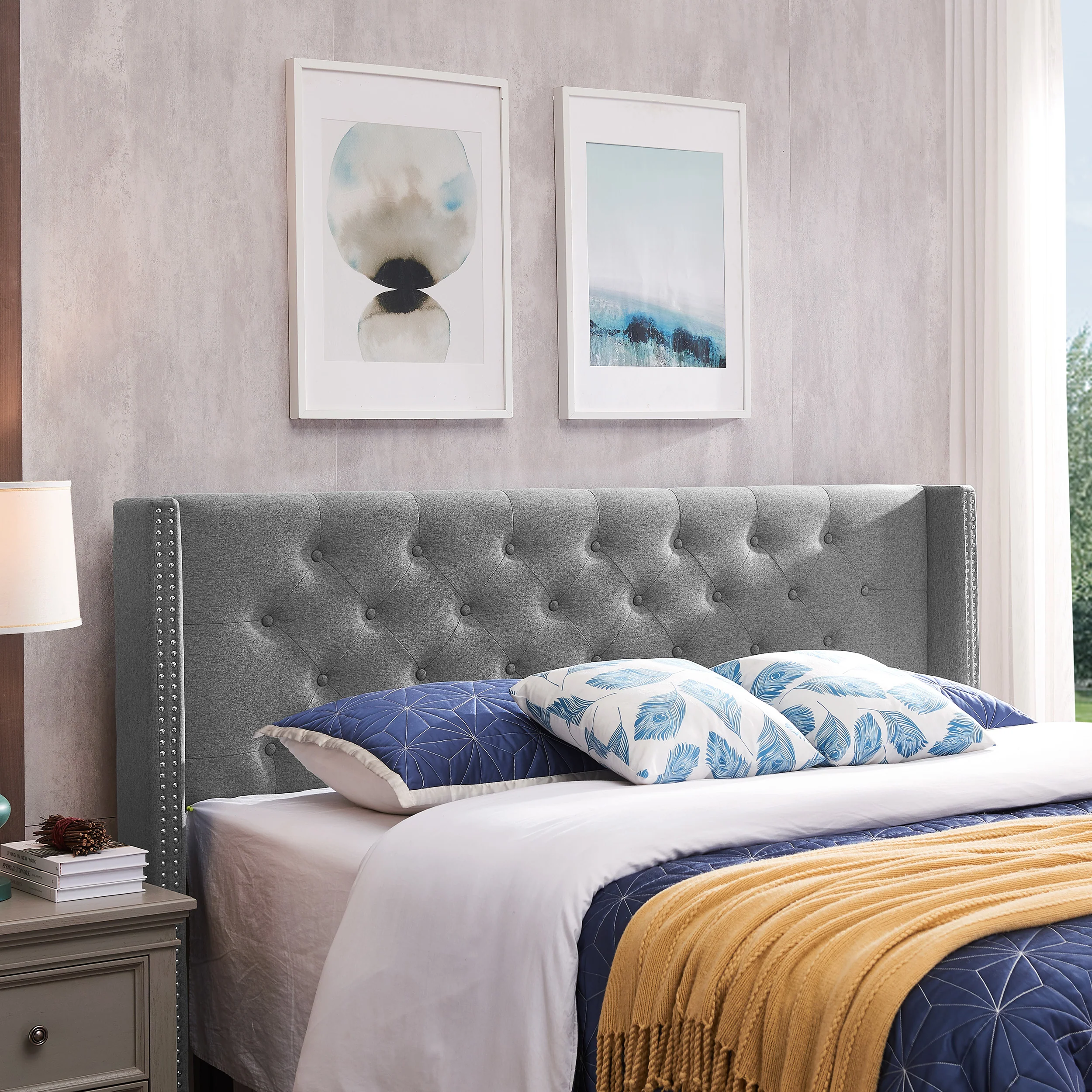 Ray Contemporary Upholstered King / Cal King Headboard - furnishings