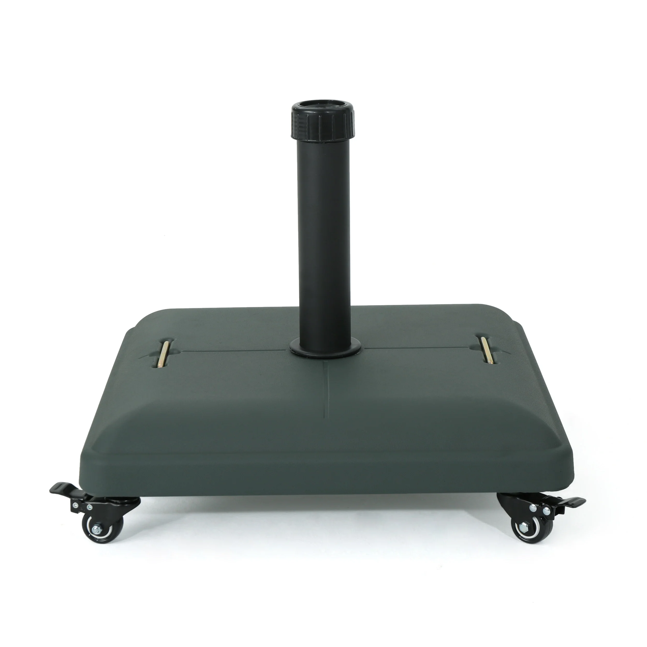 Louise Outdoor Concrete Square 80lb Umbrella Base with Steel Umbrella Holder - furnishings
