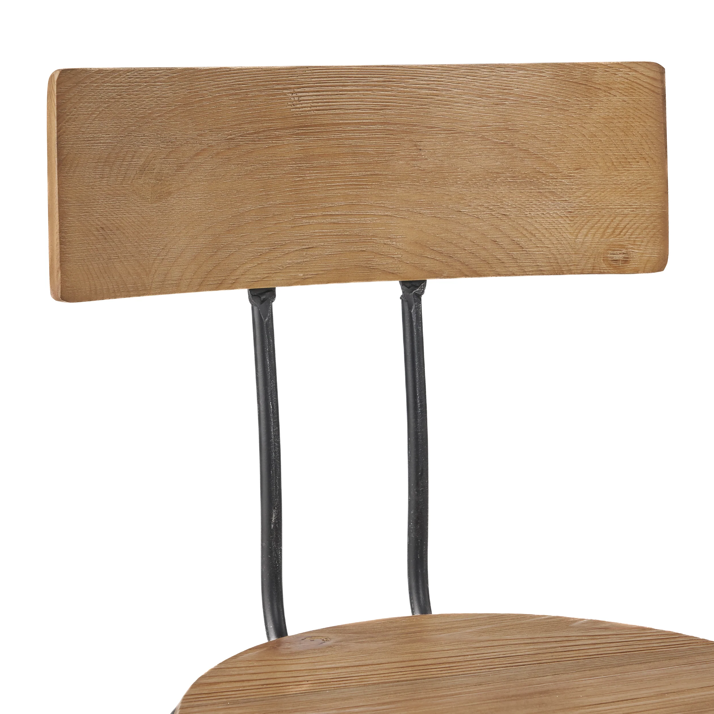 Hartley Naturally Antique Fir Wood Adjustable Barstool With Backrest - furnishings