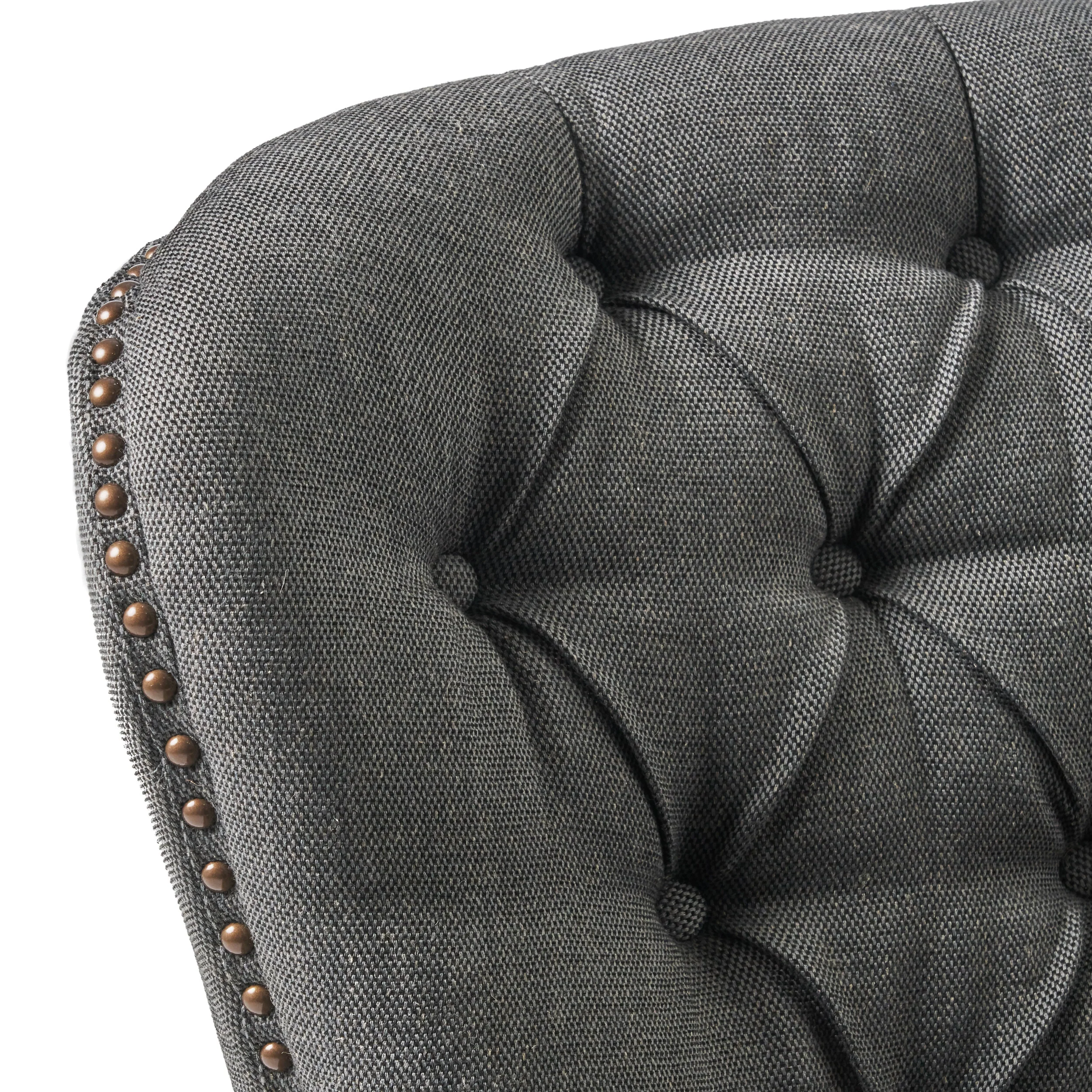 Alfred Button Tufted Fabric Club Chair - furnishings