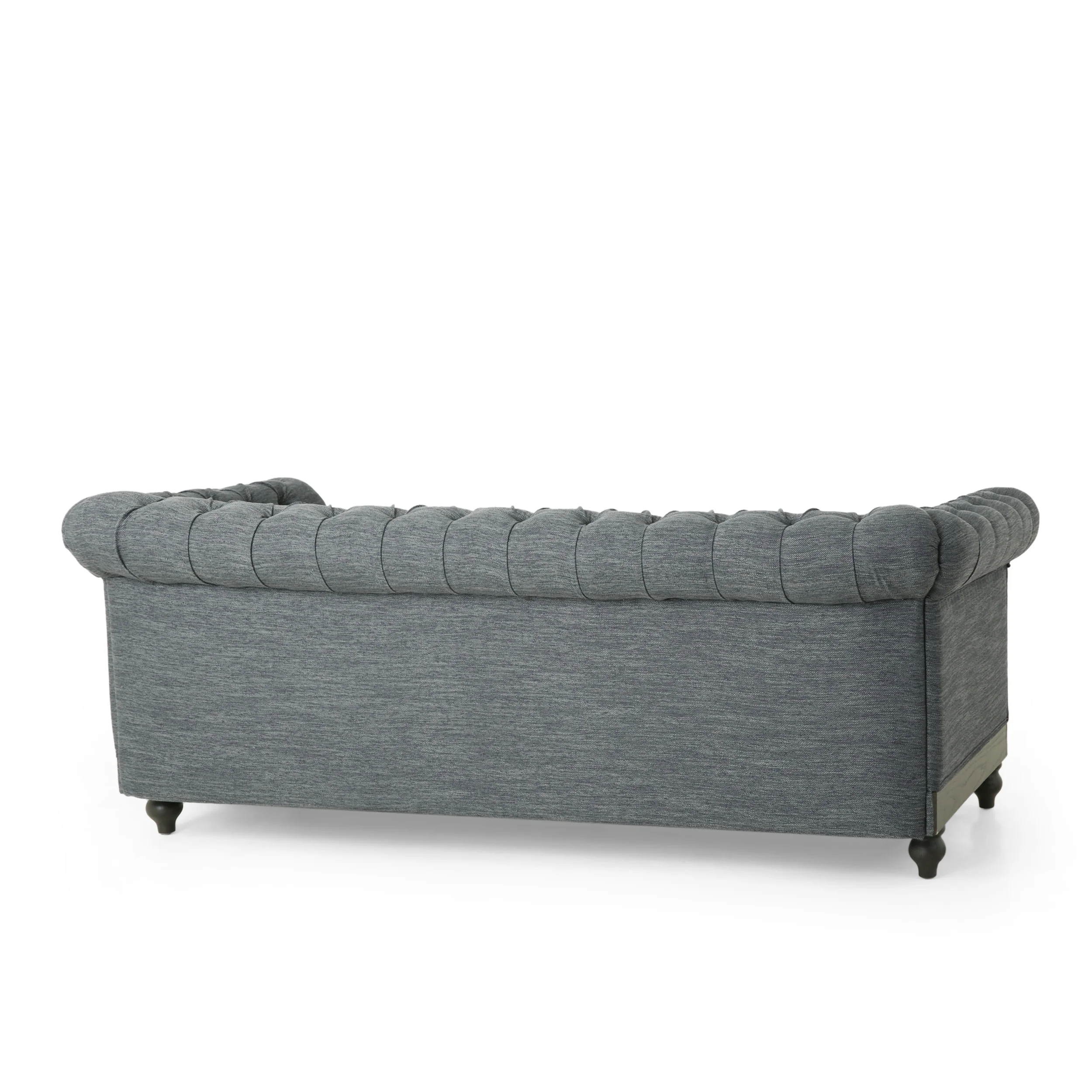 Kinzie Chesterfield Tufted Fabric 3 Seater Sofa with Nailhead Trim - furnishings