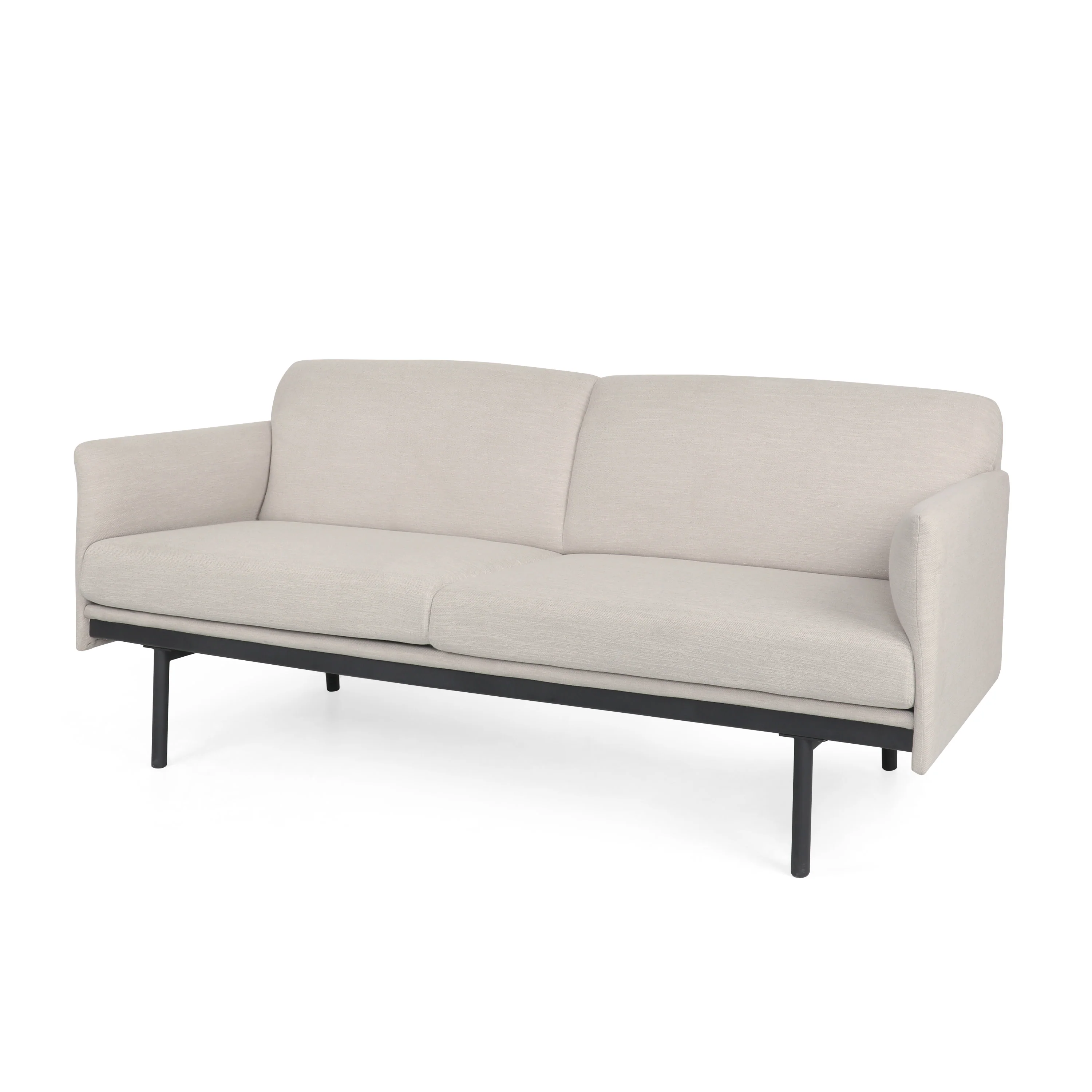 Mokena Contemporary Fabric Upholstered 3 Seater Sofa - furnishings